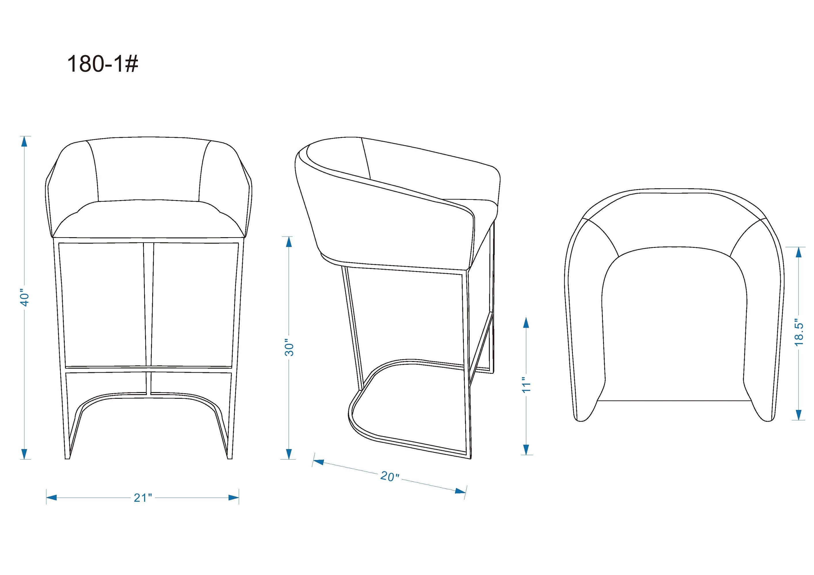 Manhattan Comfort 2-BS016-CR stools - View #3