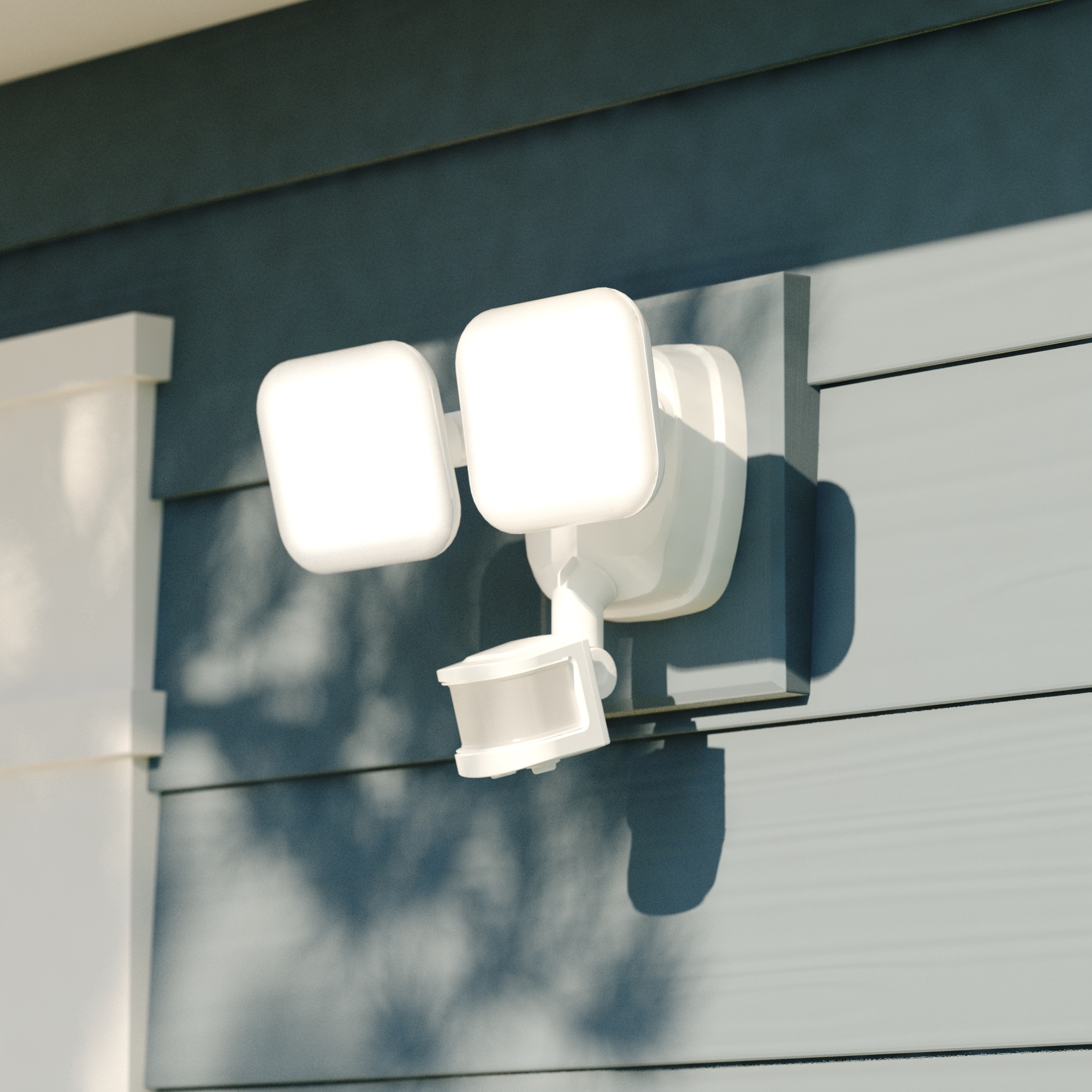 Cascadia T0612 180 -Degree 13 -Wattage Equivalent Hardwired LED White 2 -Head Motion-Activated Flood Light 2200 -Lumen