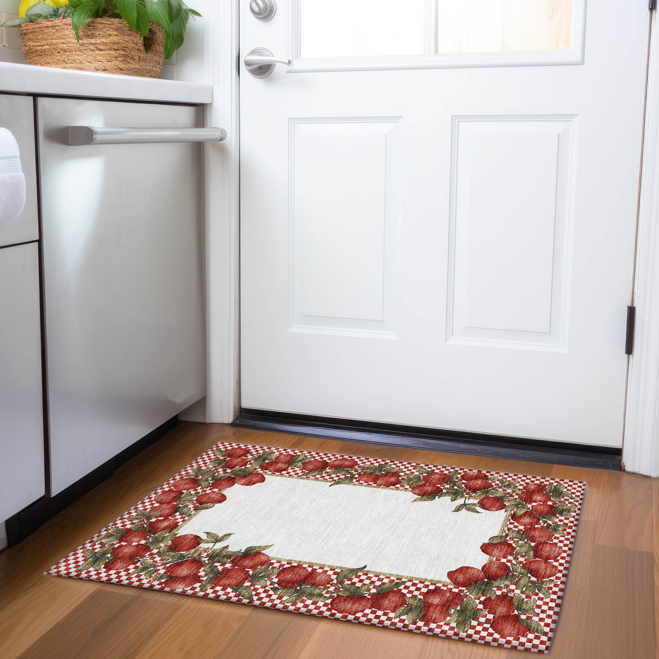 Addison Rugs AMF164AP20X30 Mayfield AMF164AP 2 x 3 (ft) Loomed Polyester Apple Rectangular Indoor Geometric Machine washable Area rug