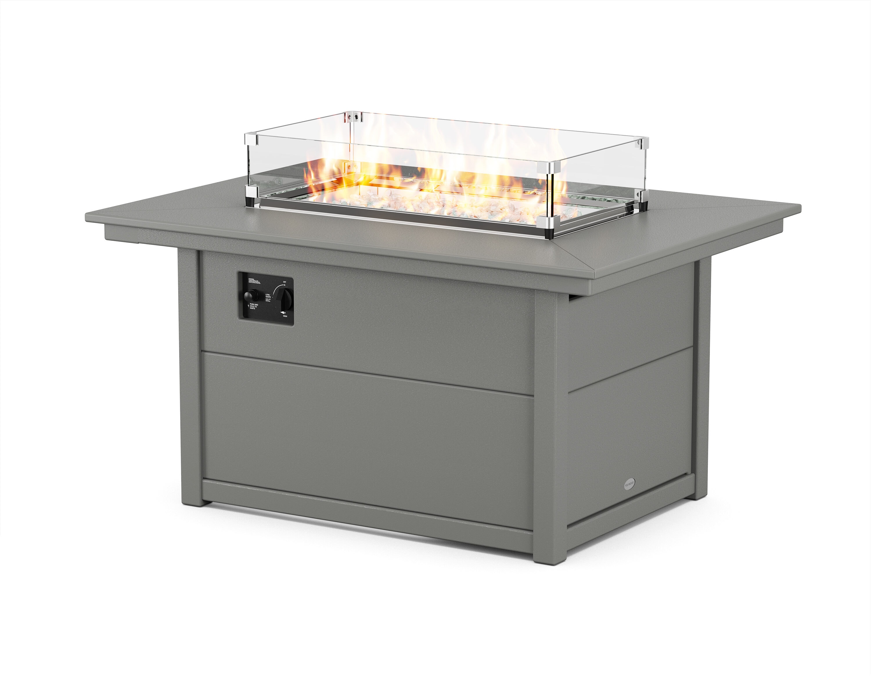 POLYWOOD CTF3446RECTGY Fire Tables Rectangle Coffee Table 33.63-in W x 46-in L