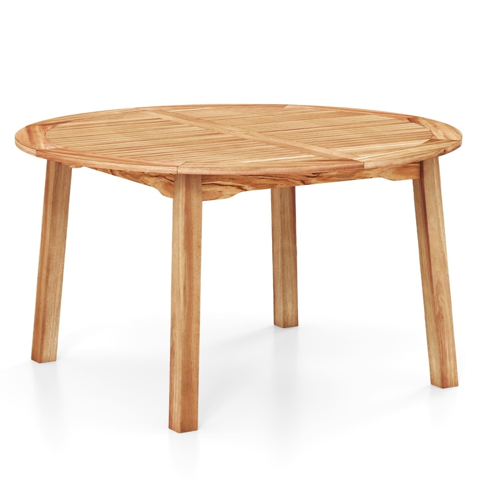 Beedesign - 53 Inch Outdoor Acacia Wood Dining Table for 4 to 6 People Patio Kitchen and Garden