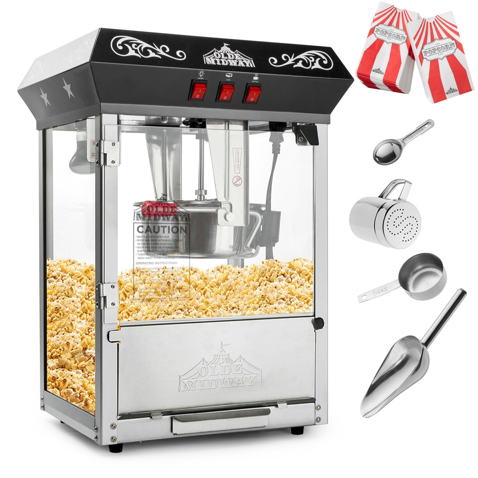 Olde Midway CON-POP-1000-BLK Popcorn-Makers - View #2
