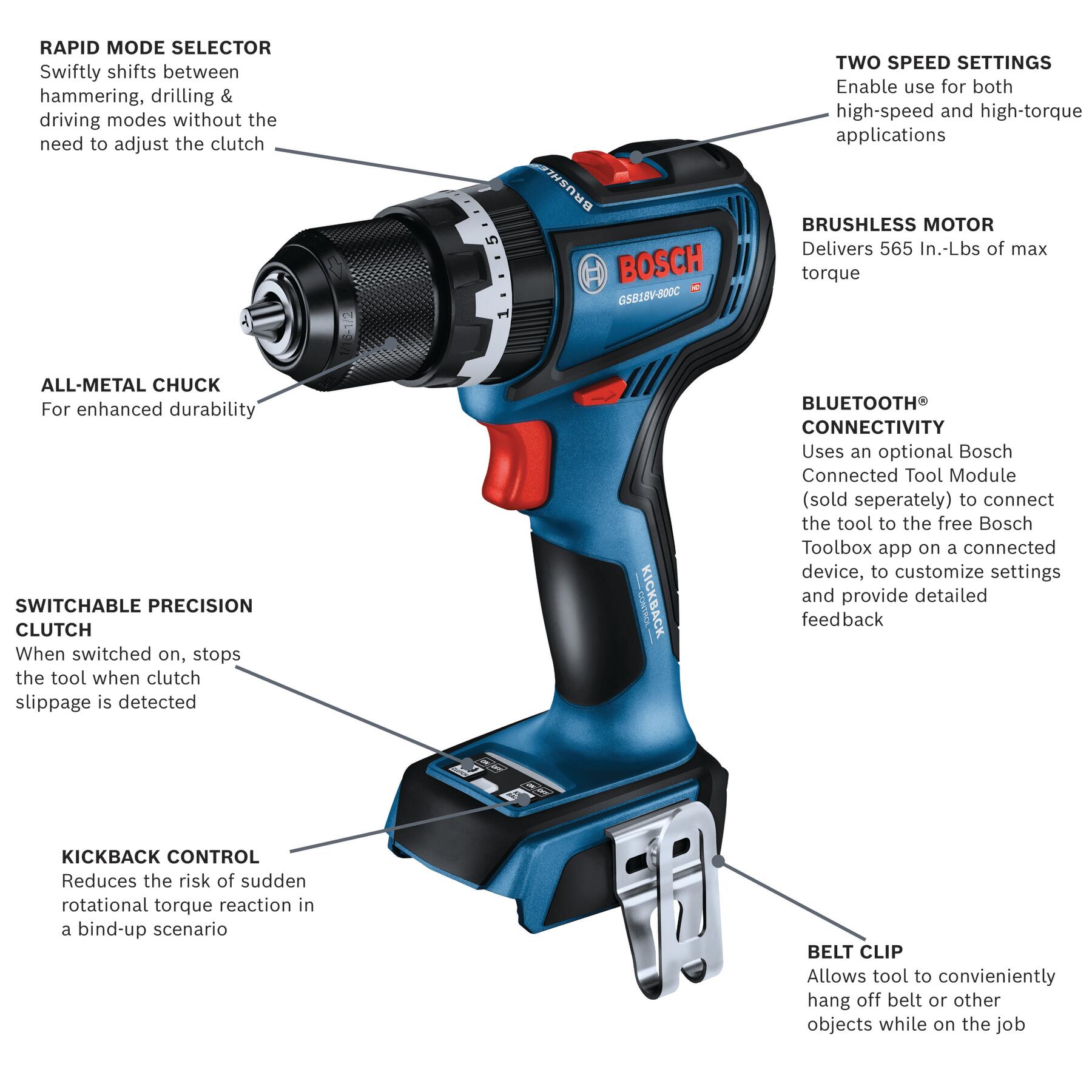 Bosch GSB18V-800CN Cordless-Hammer-Drills - View #2