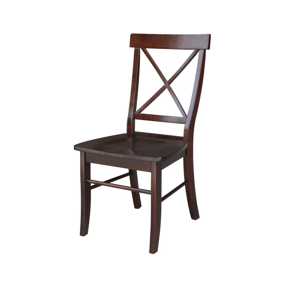 Java High Cross Back Solid Wood Side Chair Set