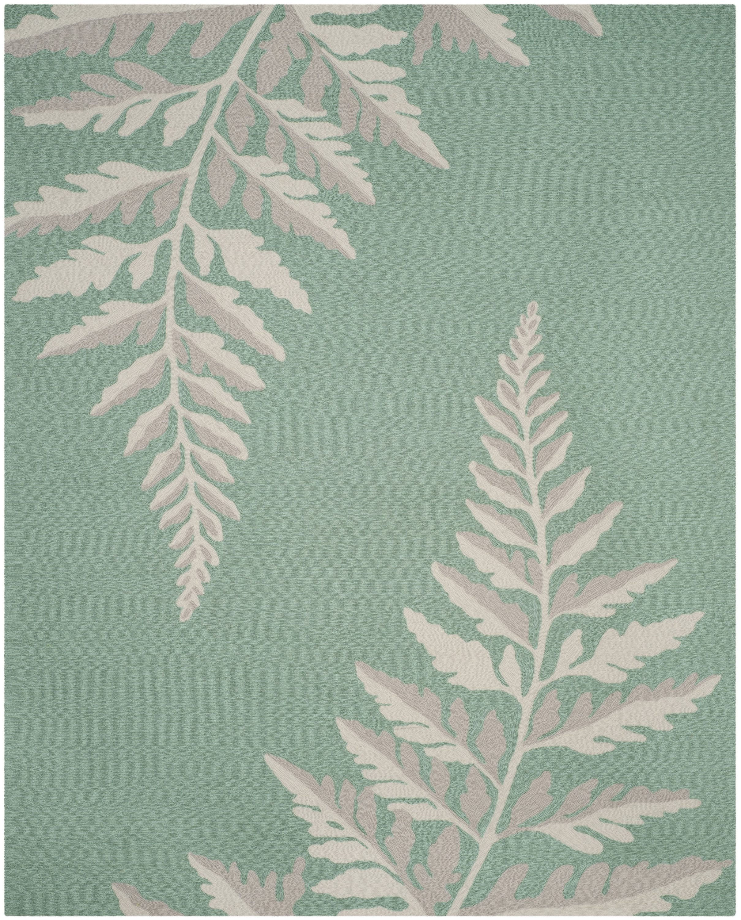 Martha Stewart MSR2211C-8 Ferns 8 x 10 Duck's Egg Indoor Floral/Botanical Farmhouse/Cottage Area Rug