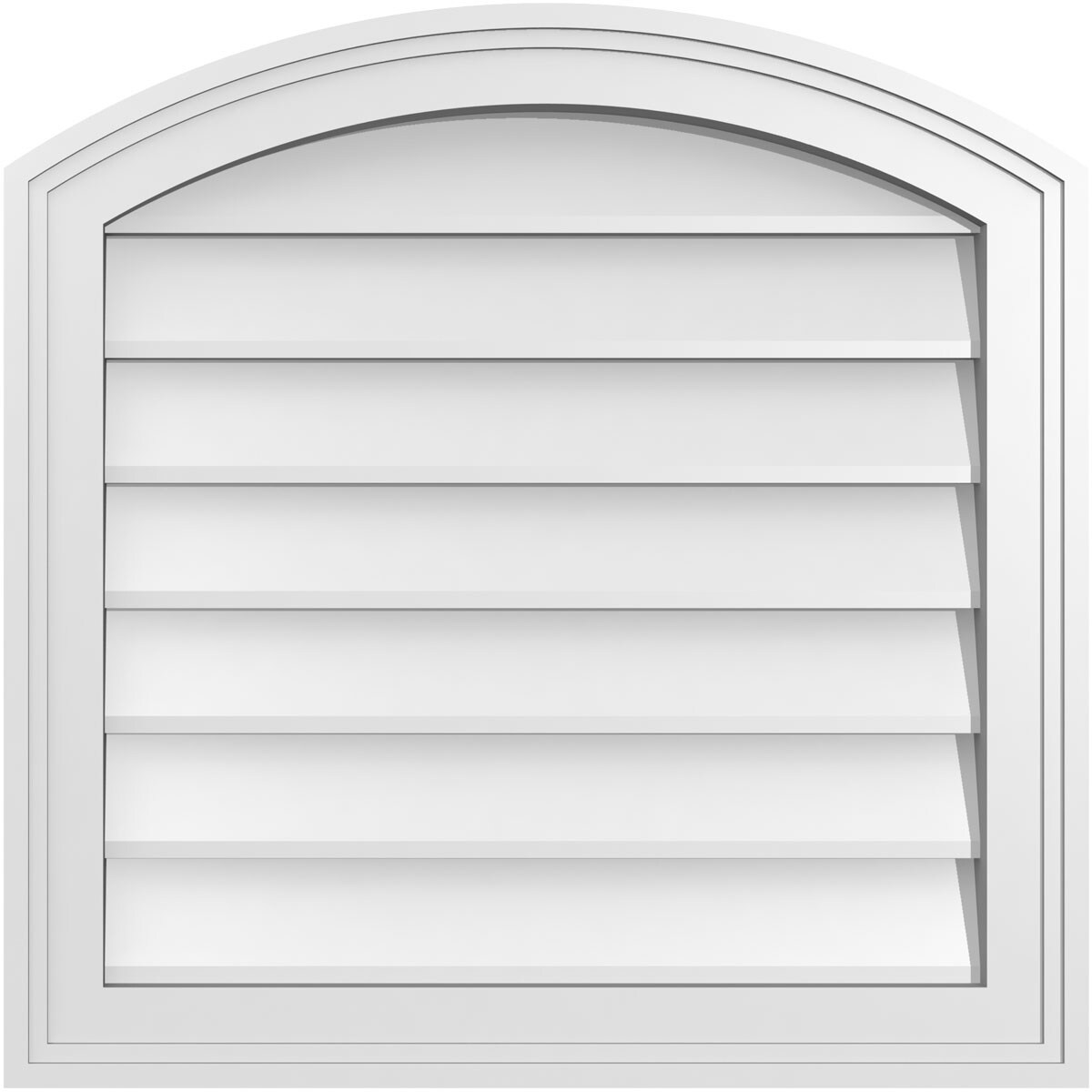 Ekena Millwork GVPAR22X2202SN 22-Inches x 22-Inches Off-white Round top PVC Gable Louver Vent