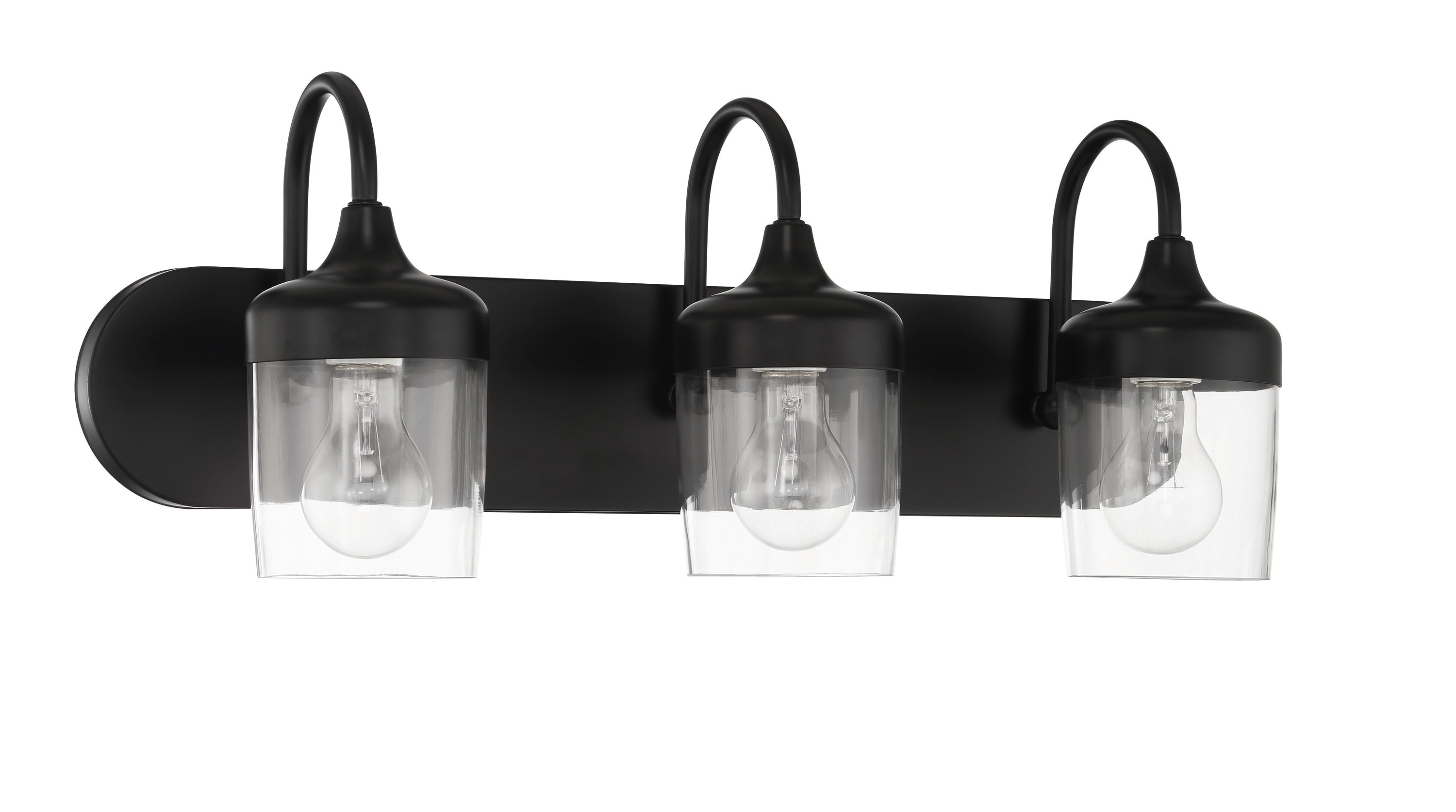 Craftmade 58103-FB Wrenn 24-in 3 -Light Black Transitional Vanity light