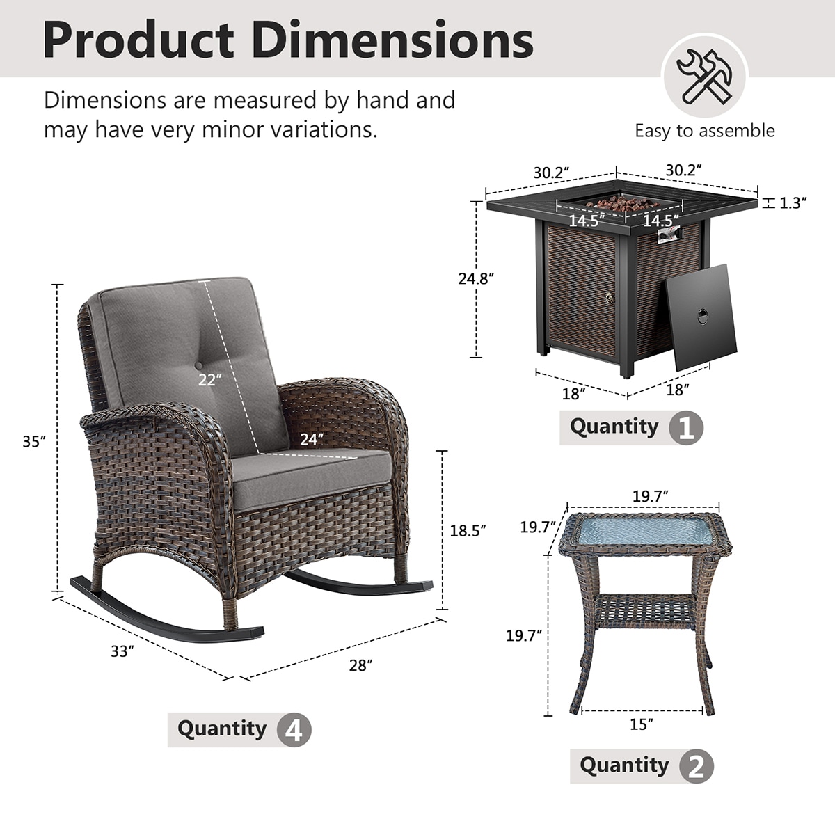 Rilyson FS086X2001-3 Patio-Conversation-Sets - View #4