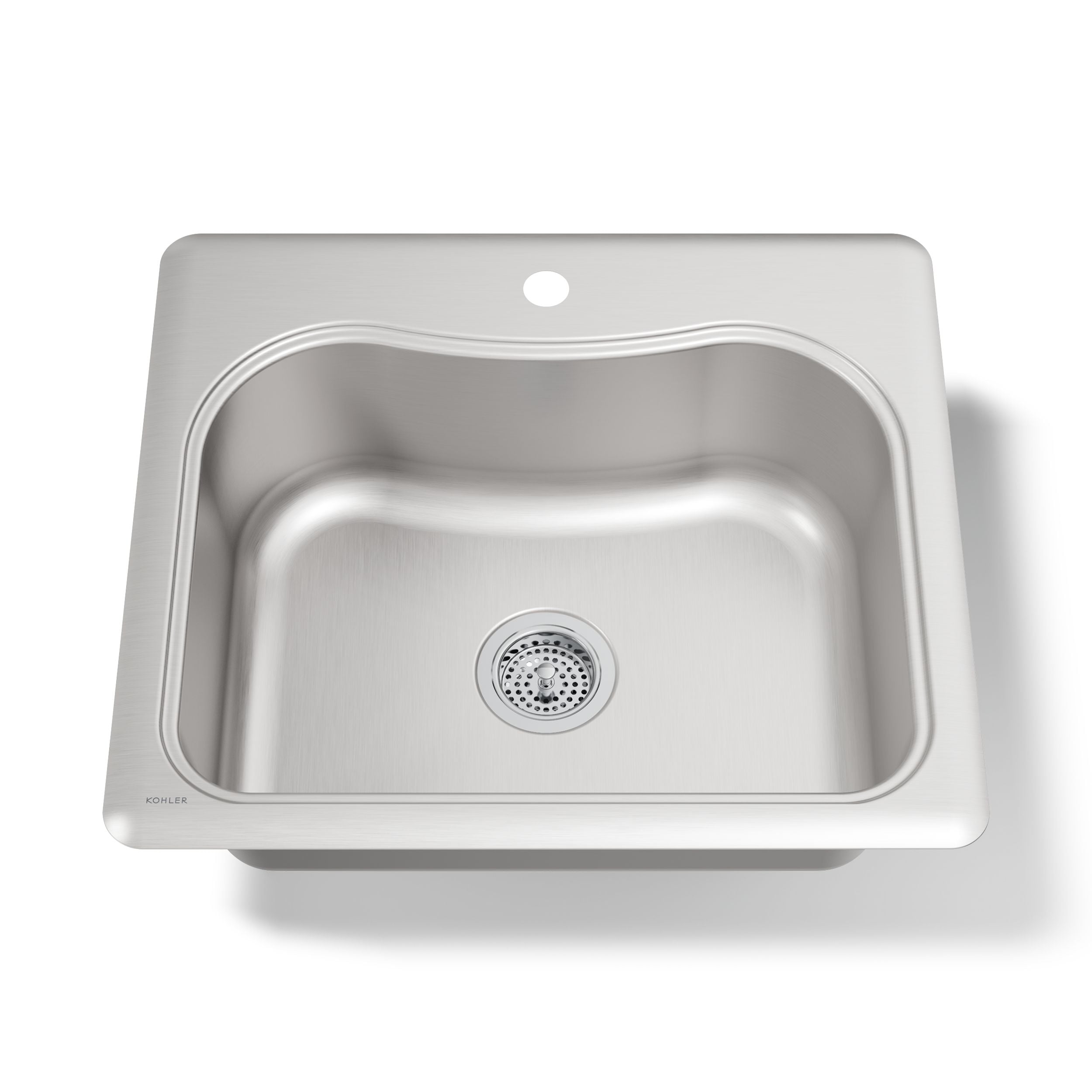 KOHLER Staccato Drop-in 25.0-in x 22-in Stainless steel Single bowl 18 -Gauge Kitchen Sink