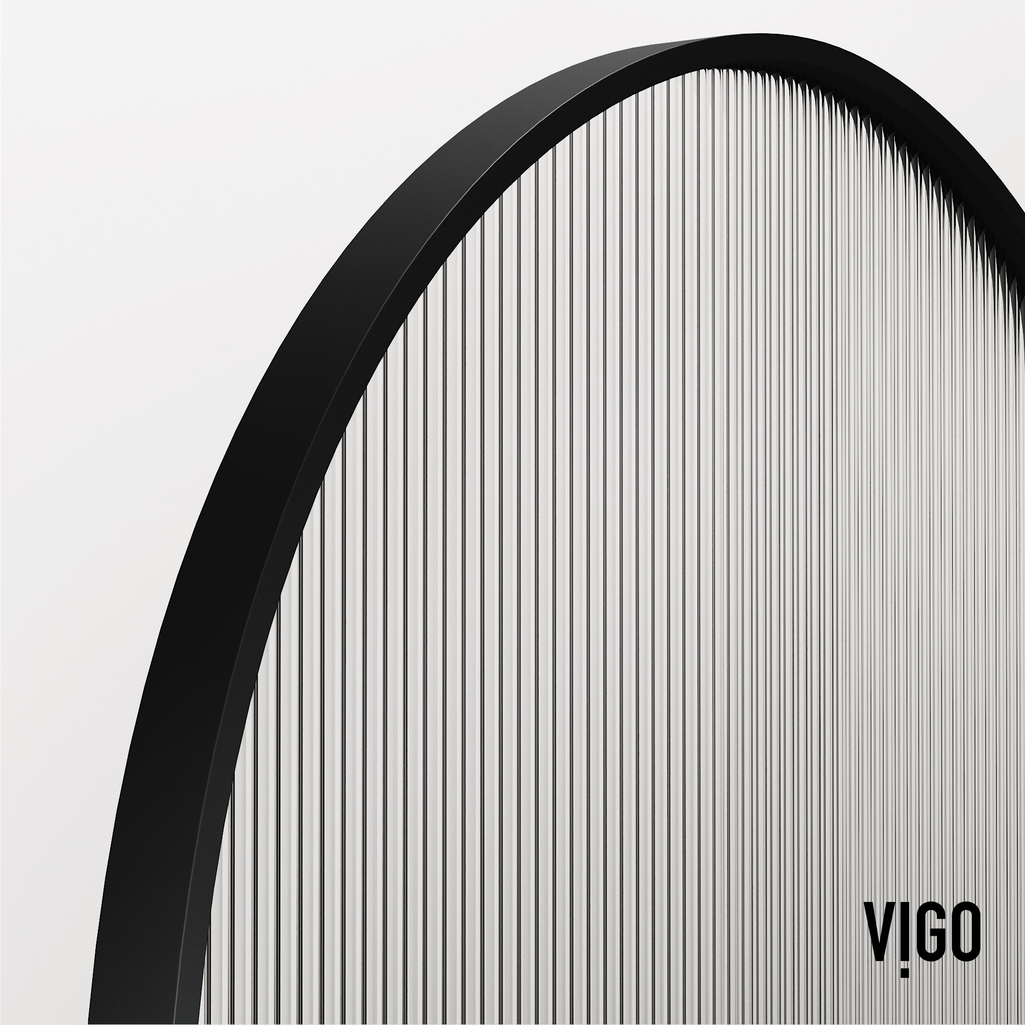 Arden 34" Matte Black Fluted Glass Shower Screen