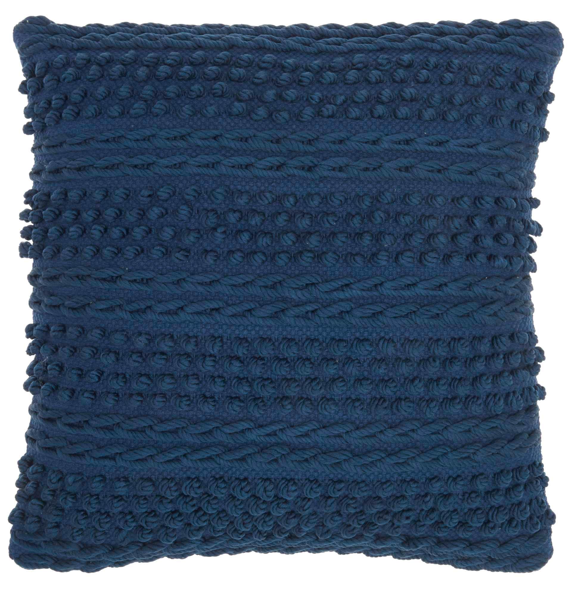 Mina Victory 798019076382 Lifestyles 18-in x 18-in Blue Square Indoor Decorative Pillow