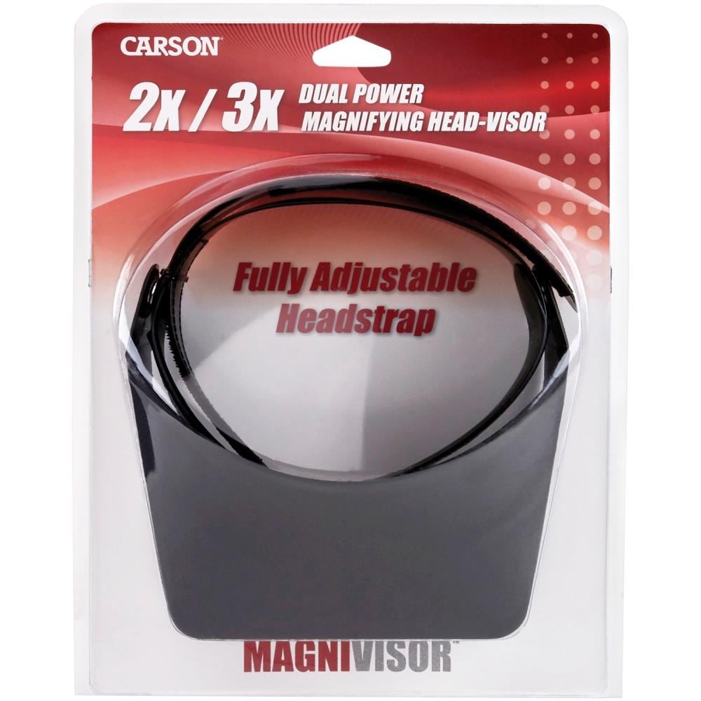 Carson LumiVisor Magnifier - Head Worn Visor LED Lighted (Magnification:  2x/3x/5x/6x) (LV-10) , Black 