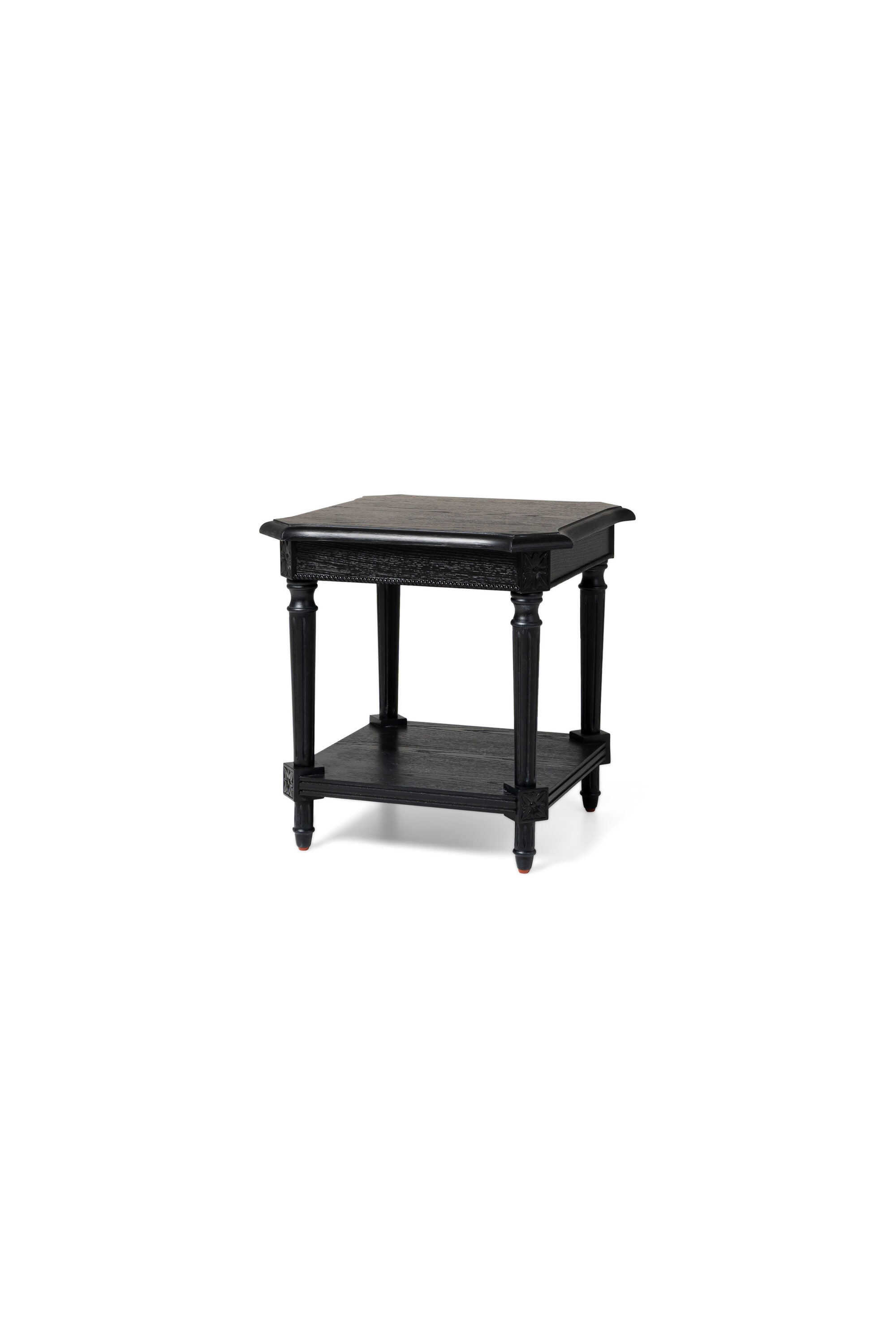 Maven Lane ML352102-WET-BK Pullman Traditional Square Wooden Side Table, Antiqued Black Finish