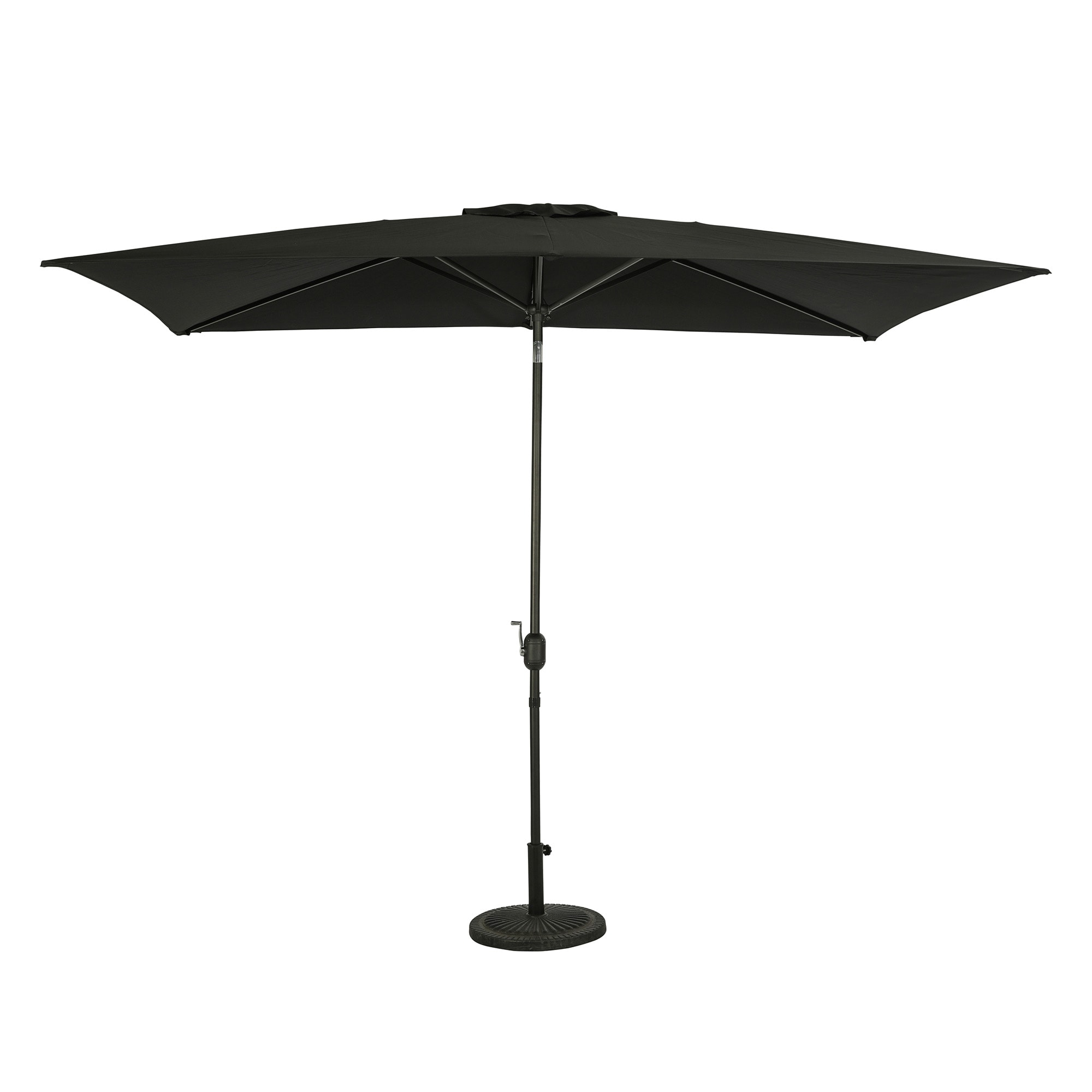 Island Umbrella NU6858 6.5-ft Steel Black Market Patio Umbrella
