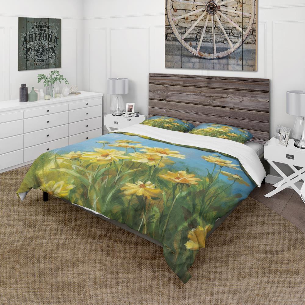 Designart BED30492-K 3 -Piece Blue King Duvet cover Set