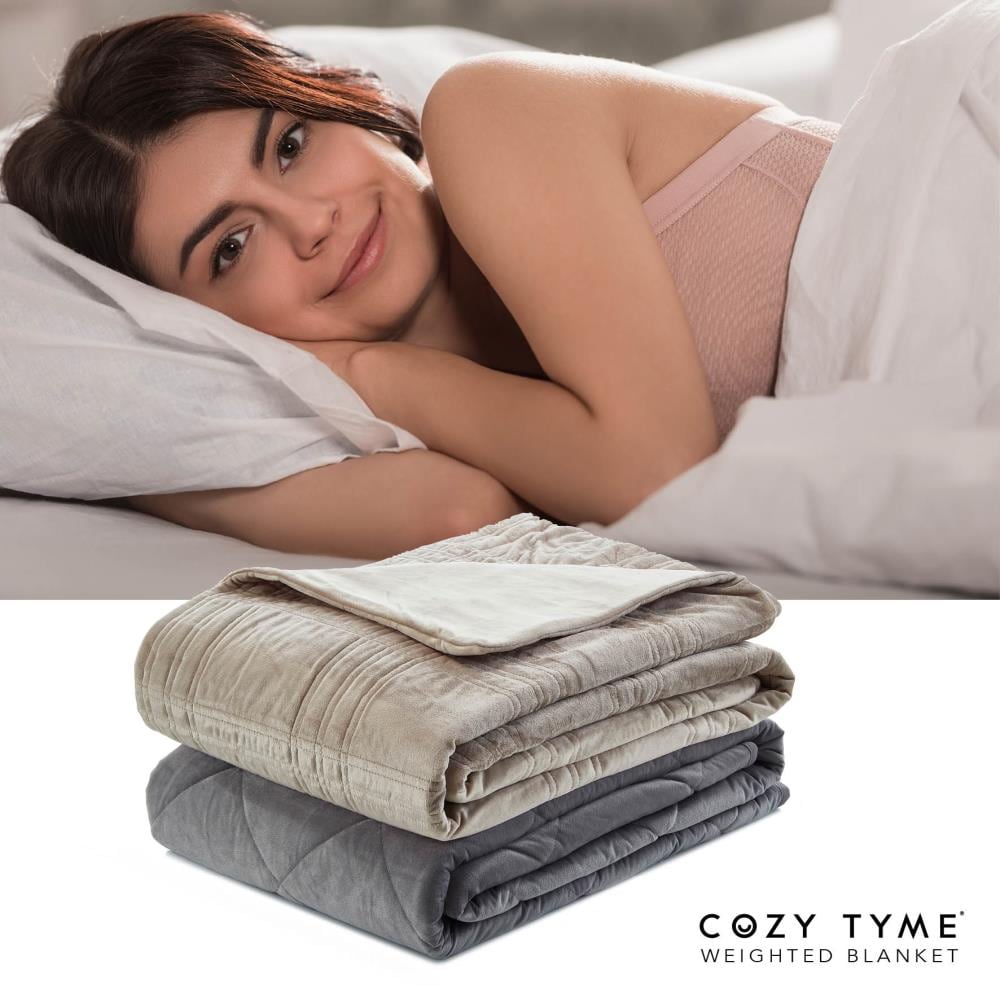 Cozy Tyme Ekon Taupe 60 in x 80 in Weighted Blanket in the