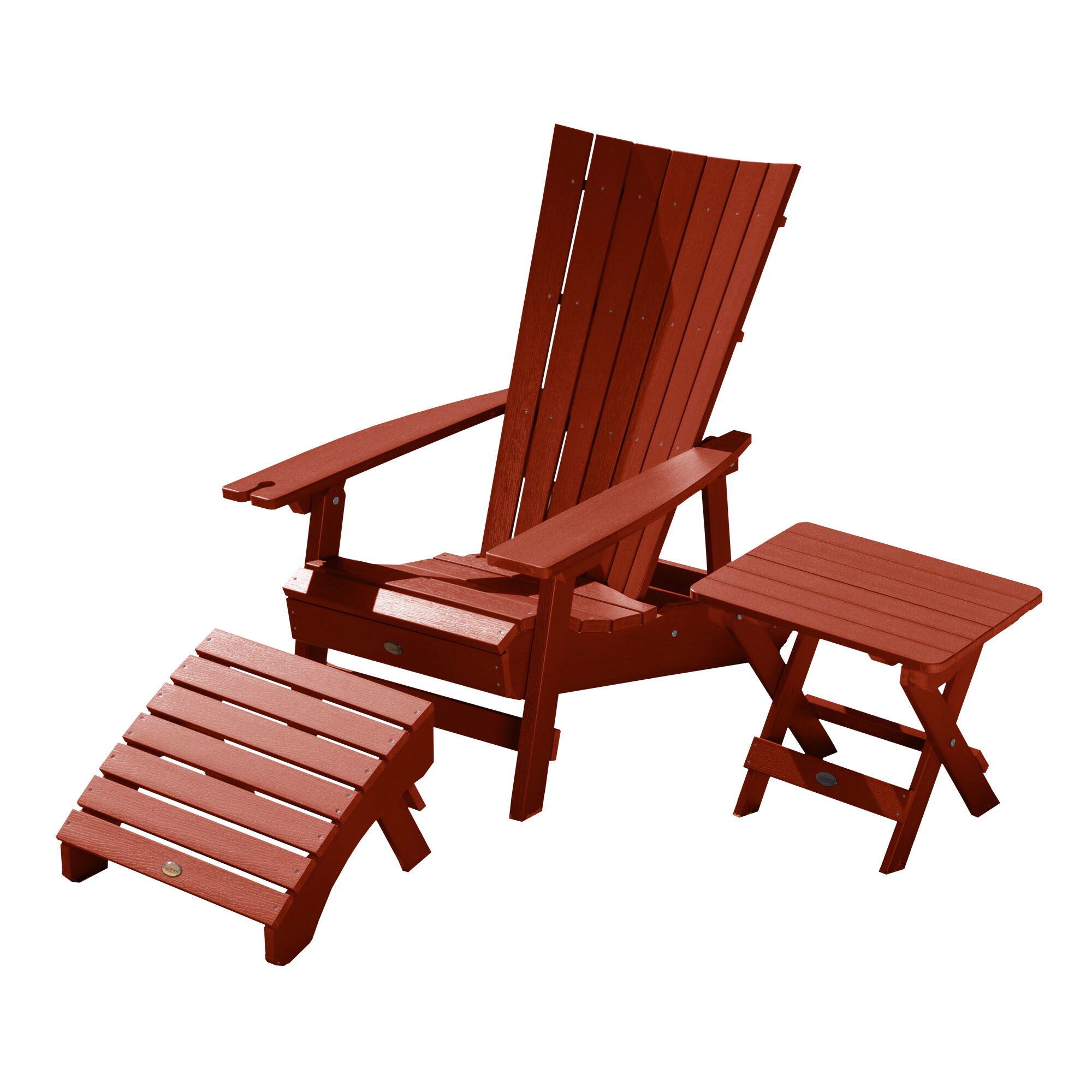 highwood AD-KITADRI4-RED The Adirondack 3-Piece Patio Conversation Set