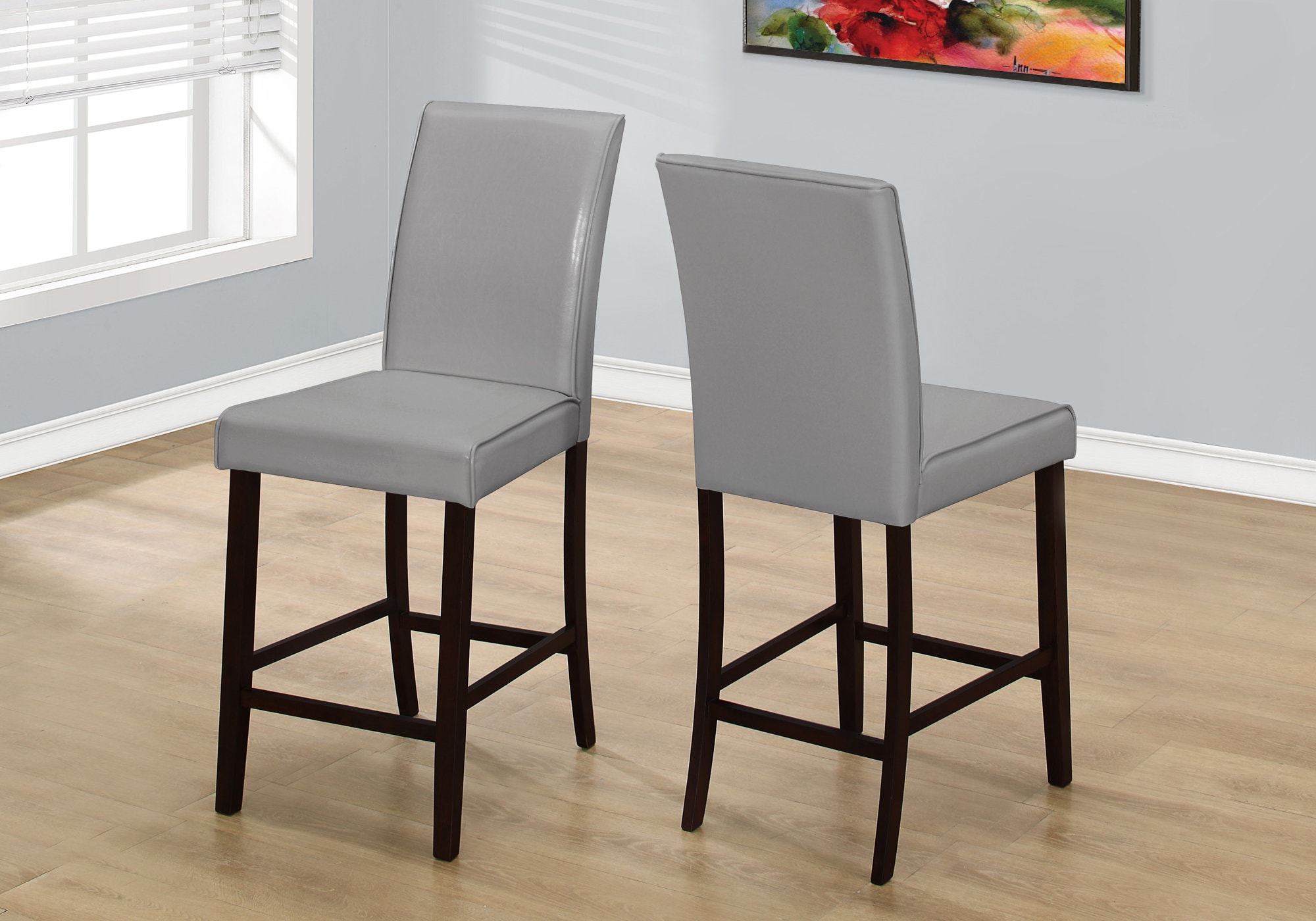 HomeRoots 332665 Jasmine Contemporary/Modern Faux Leather Dining Side Chair (Wood Frame)