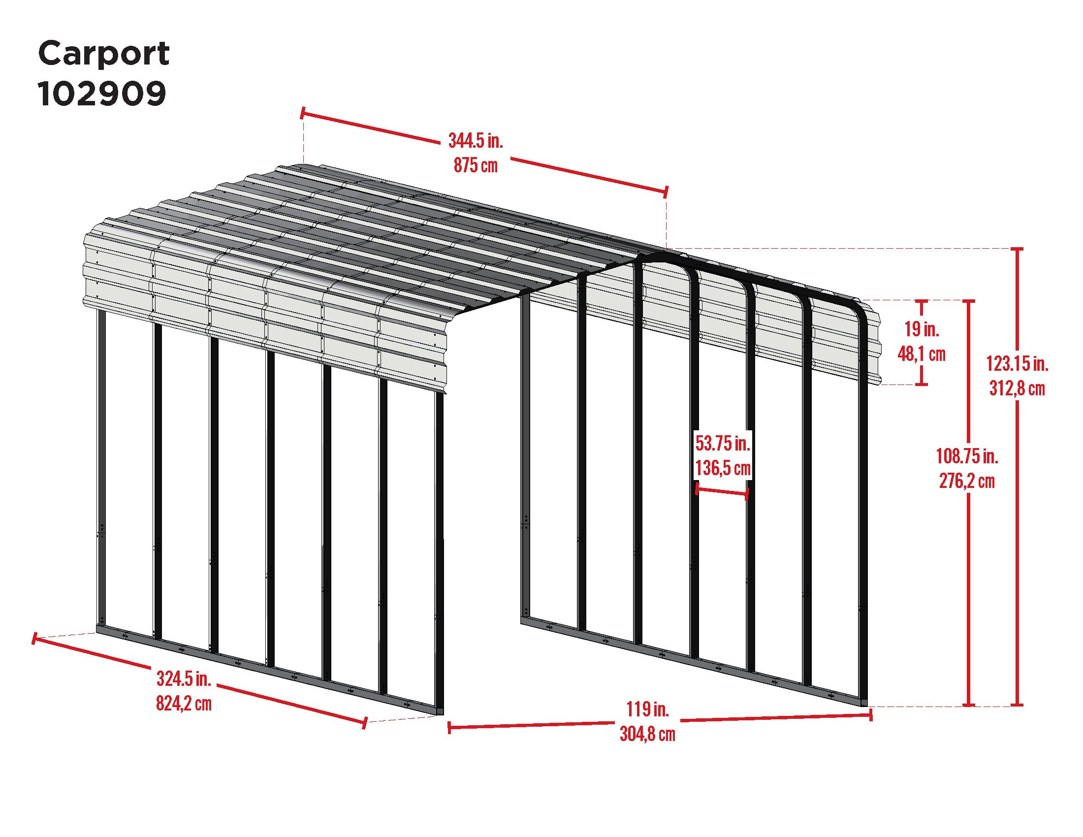 Arrow CPHC102909 Carport-Covers - View #3