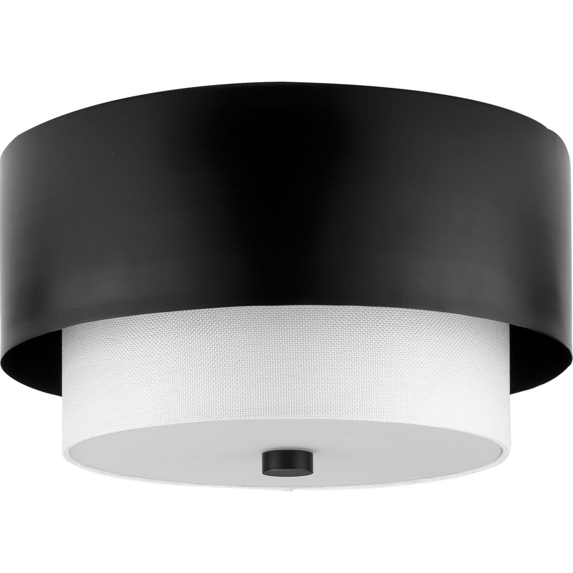 Progress Lighting P350249-31M Silva 2-Light Matte Black Led Flush Mount Light