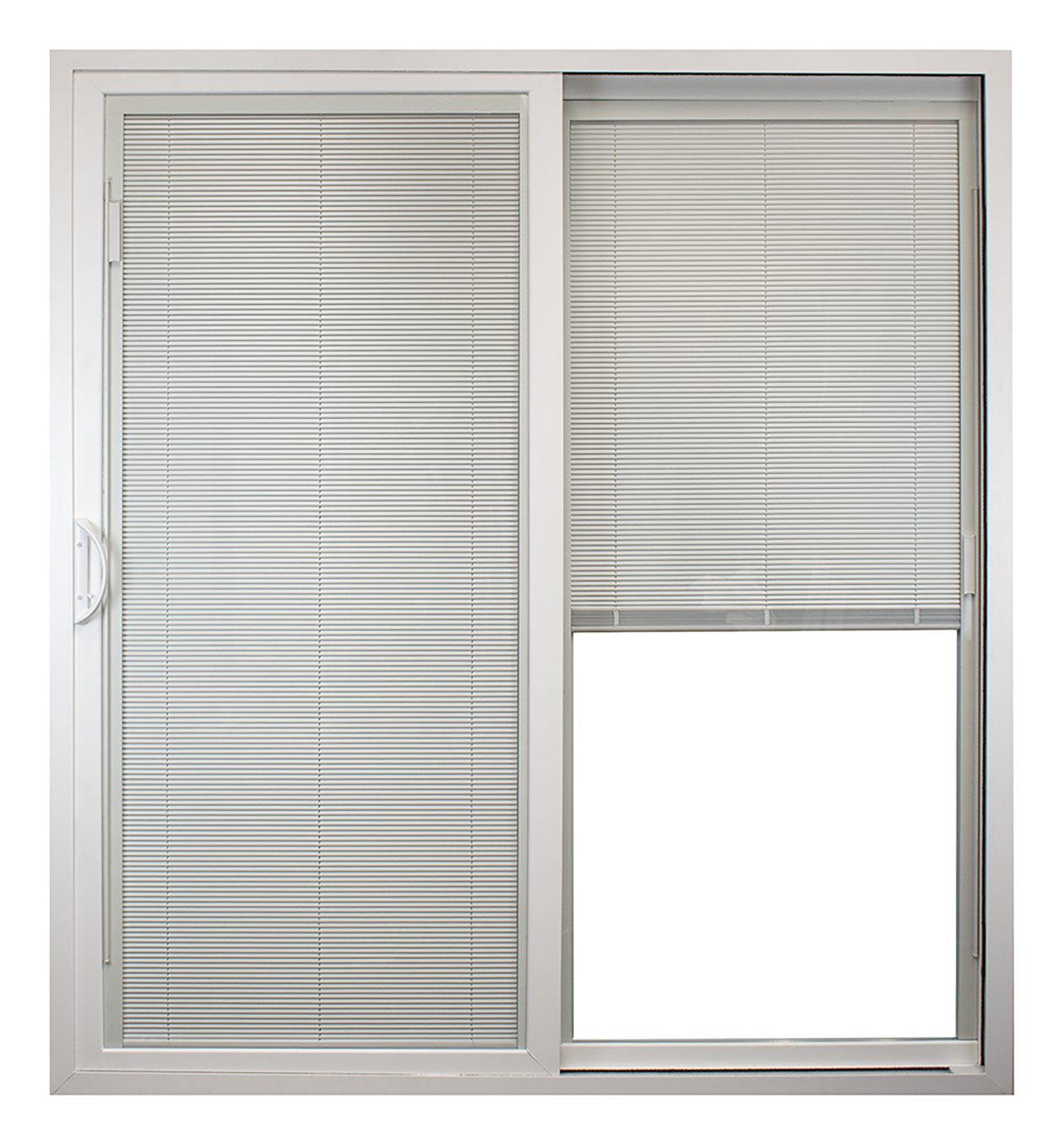 United Window Door 72 In X 80 Low E Blinds Between The Glass White Vinyl Sliding Right Hand Patio Doors Department At Lowes Com