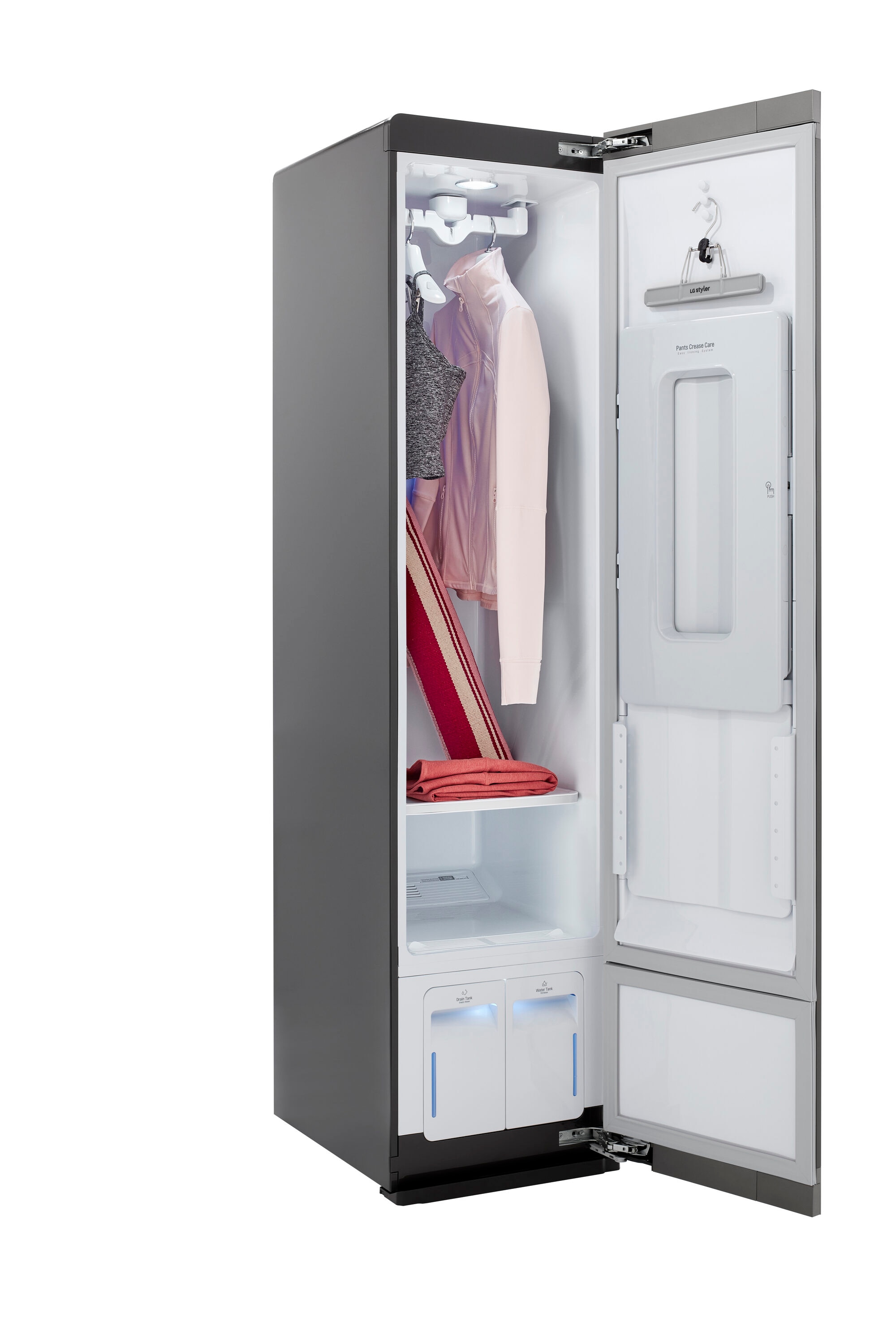 LGスタイラーS3WERスチームウォッシュ＆ドライLG stylerおまけ付き LG Styler Mirror Programmable Standing Fabric Steamer S3MFBN at