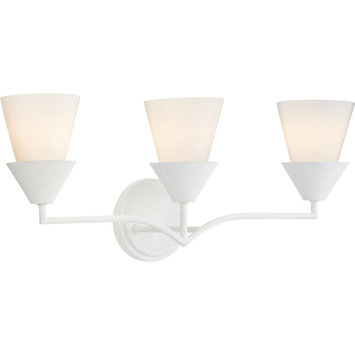 Pinellas White Plaster 3-Light Modern Vanity Fixture