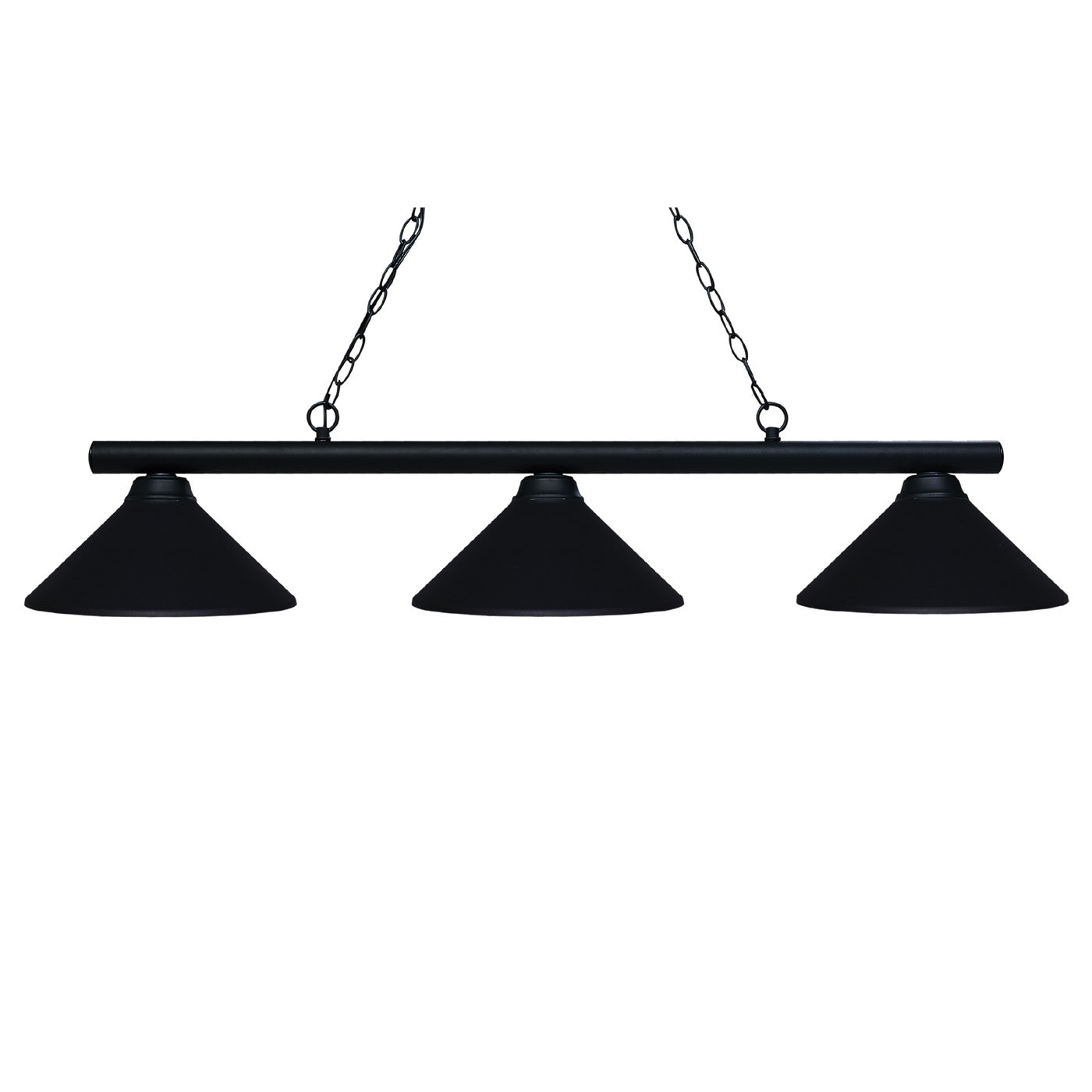 Ozone Brass Pool Table Light with Black Shades
