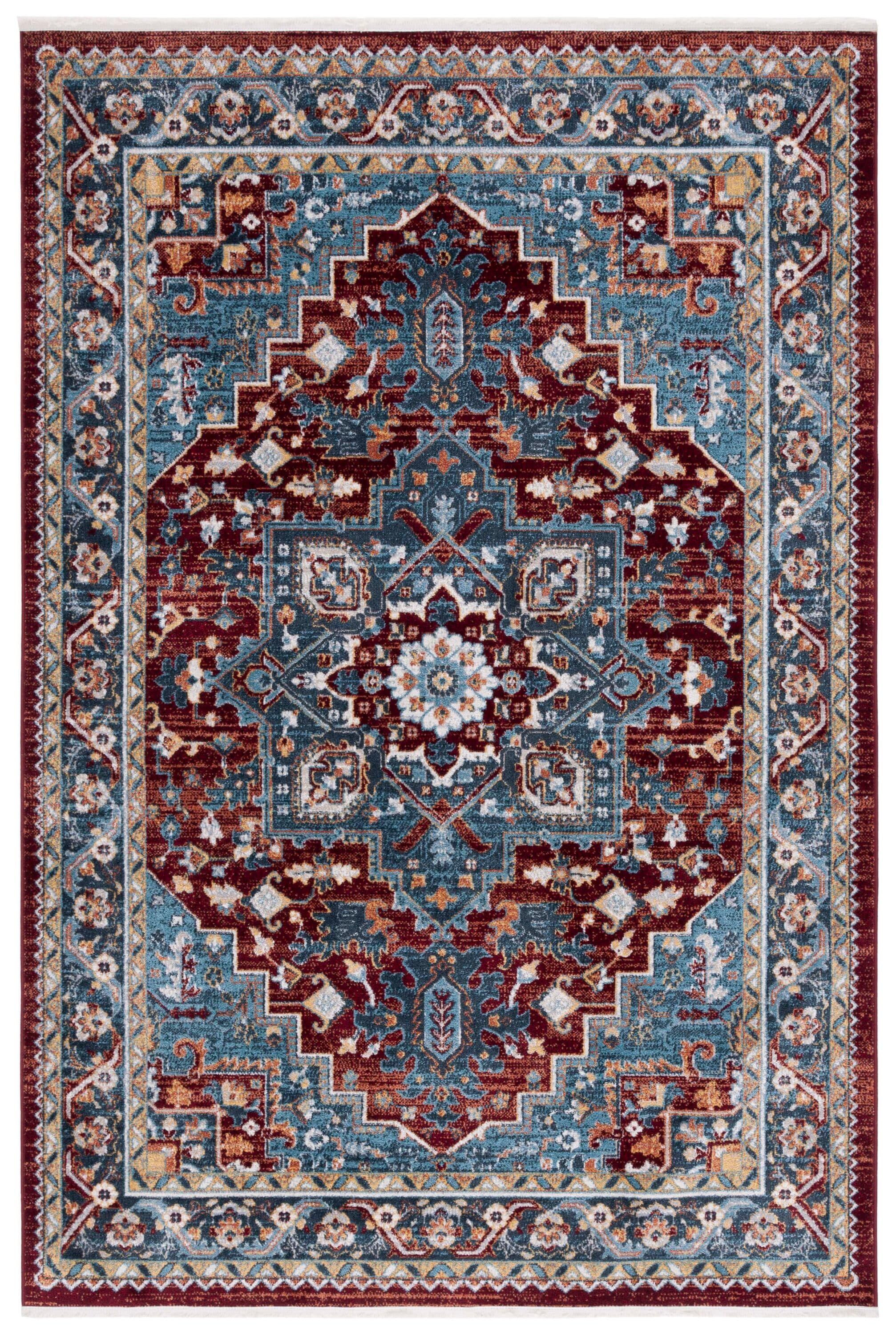 Reversible Easy-Care Synthetic Red Rectangular Rug, 9' x 12'