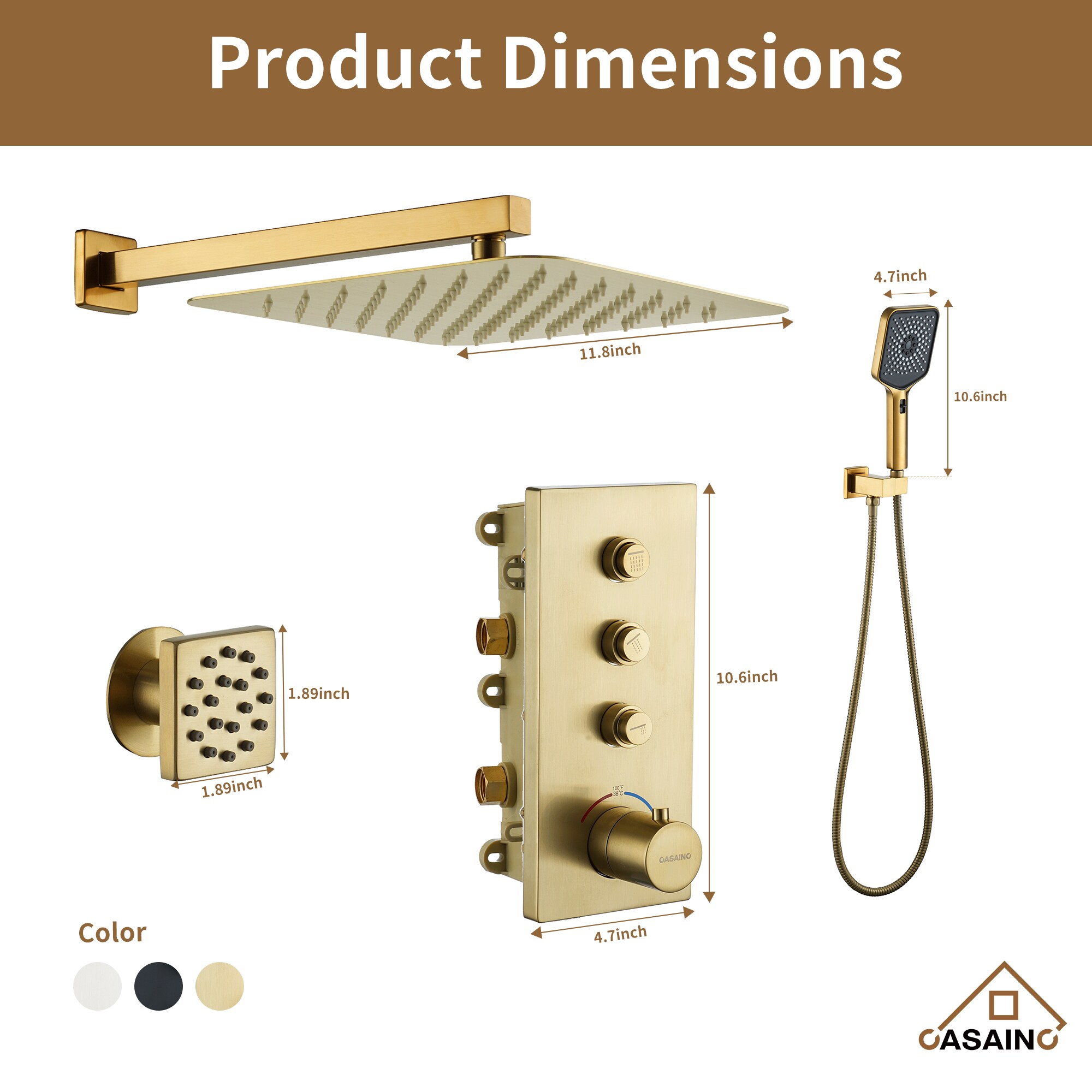 CASAINC TC02-BB Showerhead-Bar-Panels - View #10