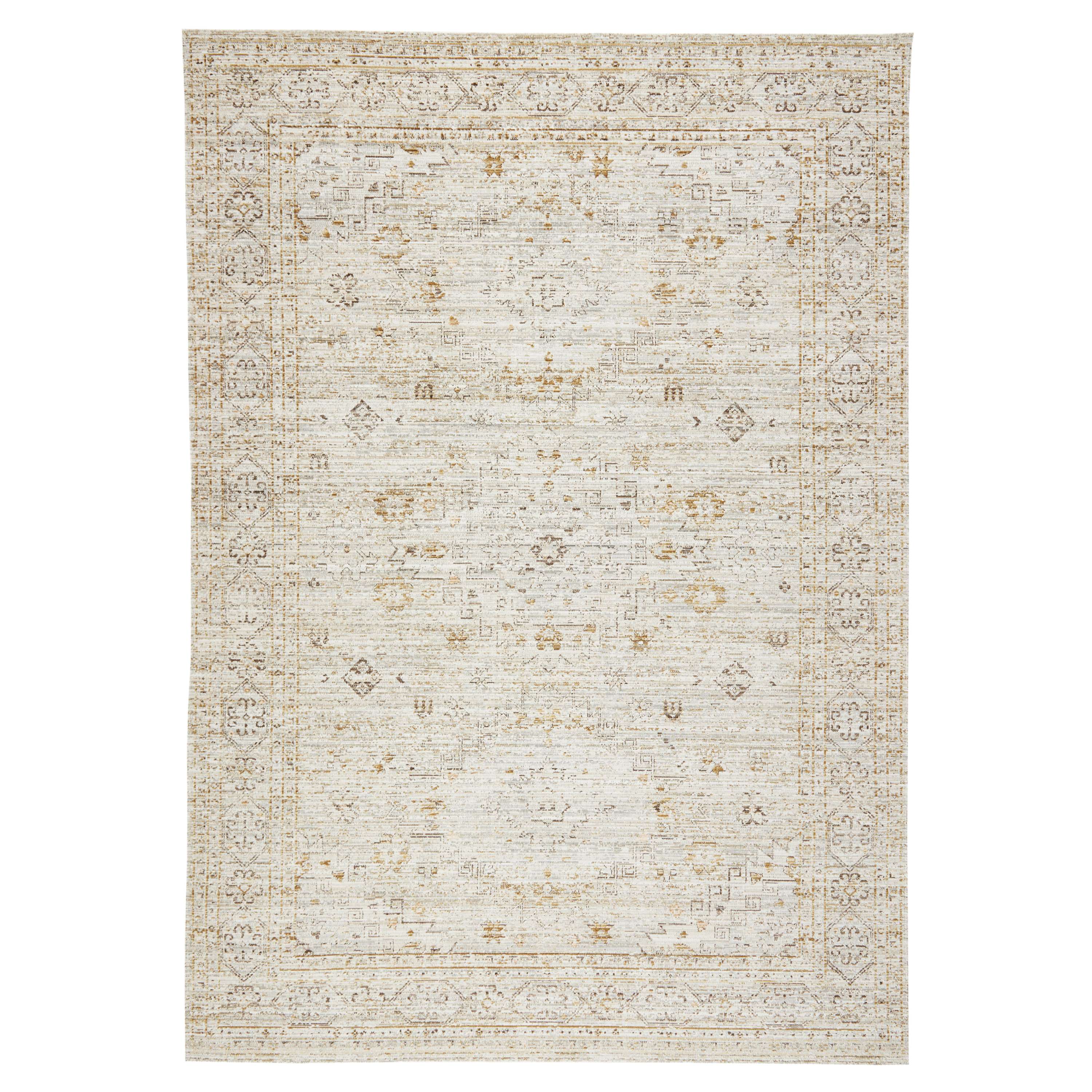 Obeetee AVA20308508IVY Ava 2 x 3 (ft) Loomed Polypropylene Ivory Rectangular Indoor/Outdoor Border Area rug