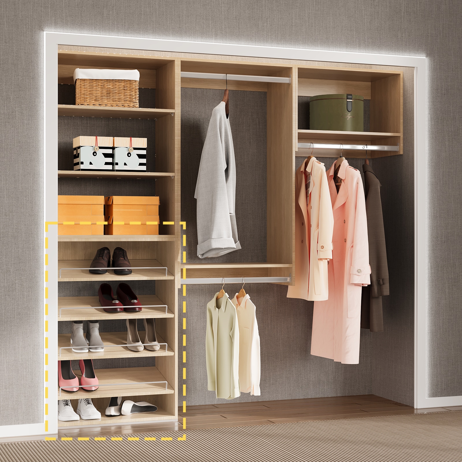 LOVMOR SF-Y-YMG07-20-N Wood-Closet-Shelves - View #4