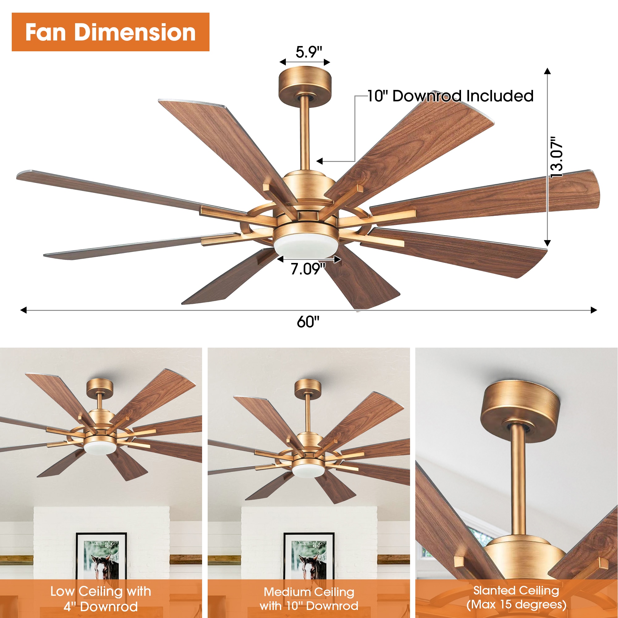 Parrot Uncle F8217GD110V Ceiling-Fans - View #5