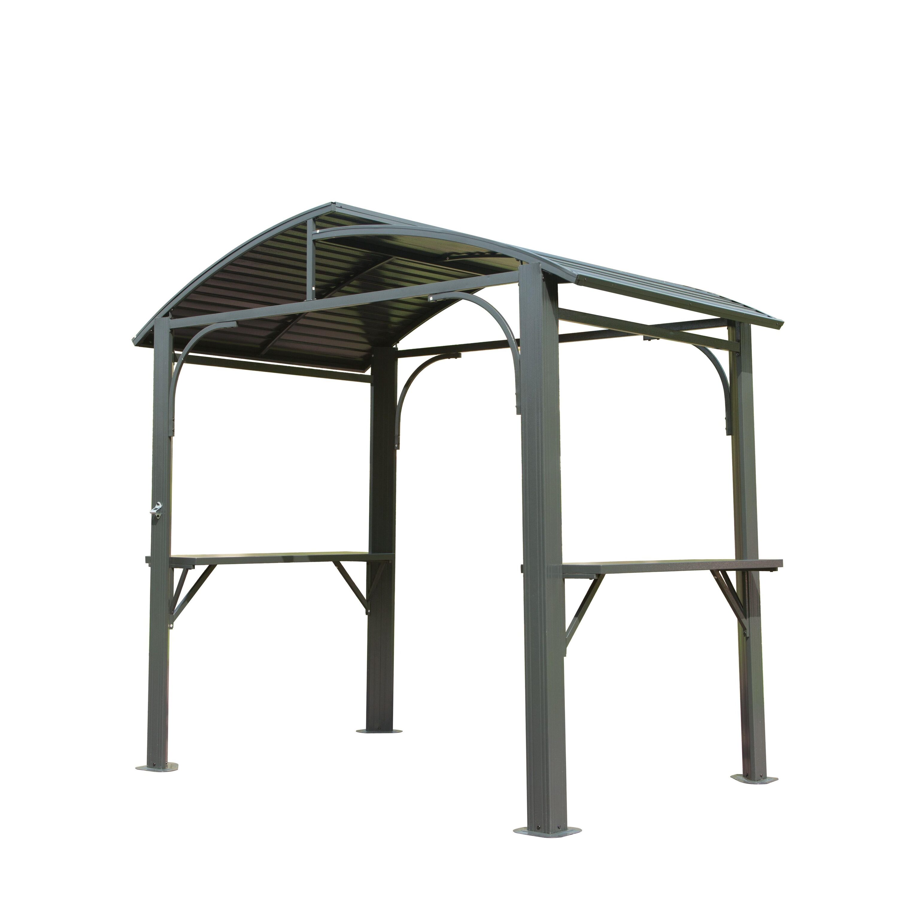 LIVIZA GLY-1653-GR 7.3-ft x 5.3-ft Gray Grill Gazebo with Hardtop Roof