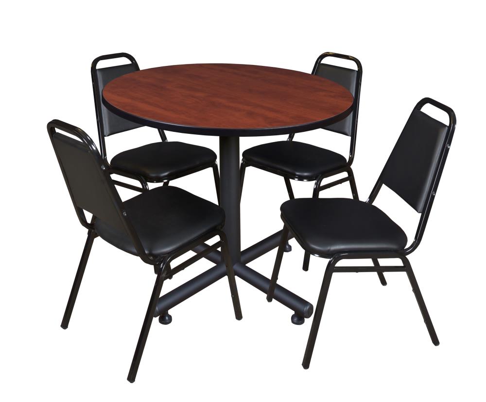Regency TKB42RNDCH29BK Breakroom Red 4-Person Training Table (42-in W x 29-in H)