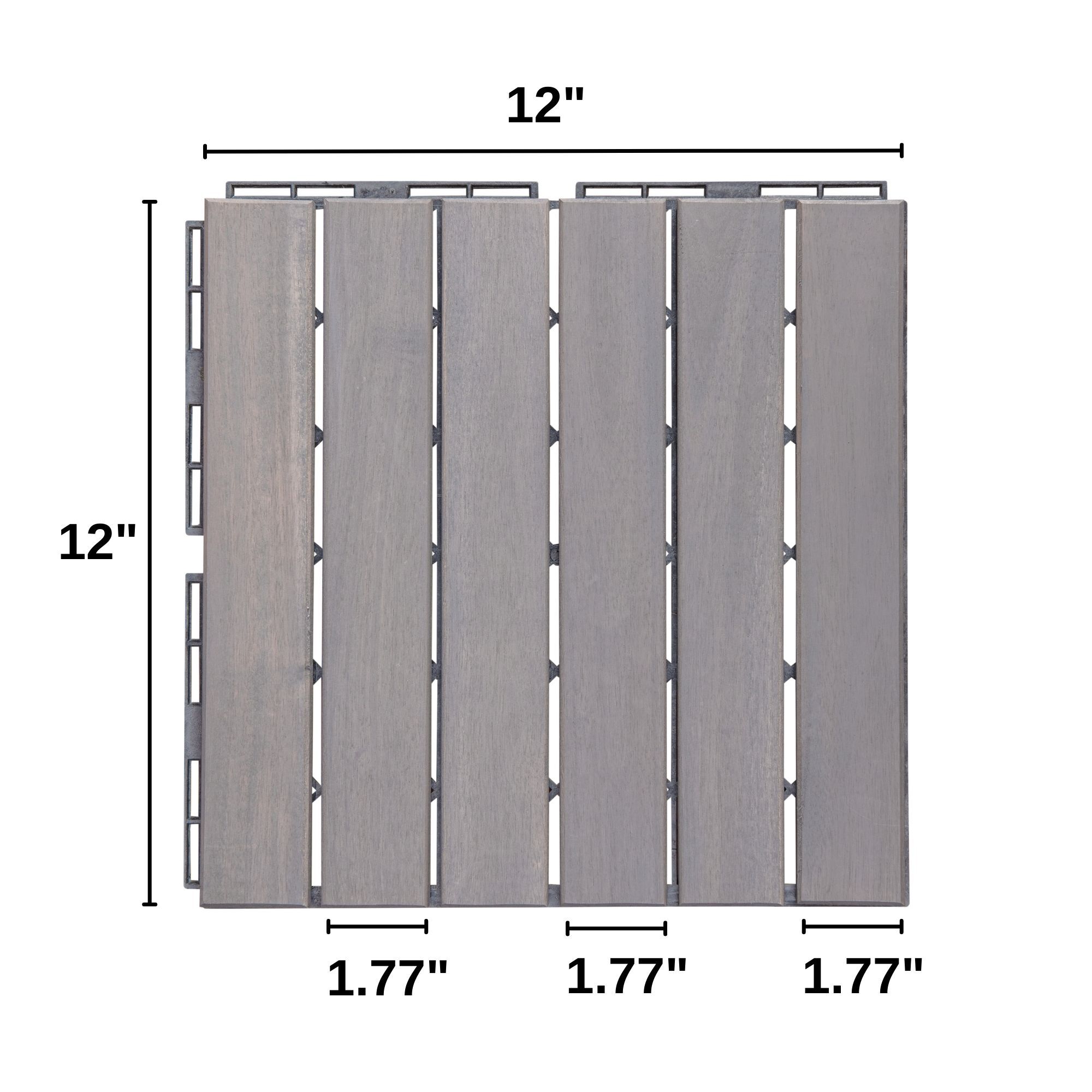 Maocao Hoom 0.75-in x 12-in Gray Prefinished Pressure Treated Composite ...