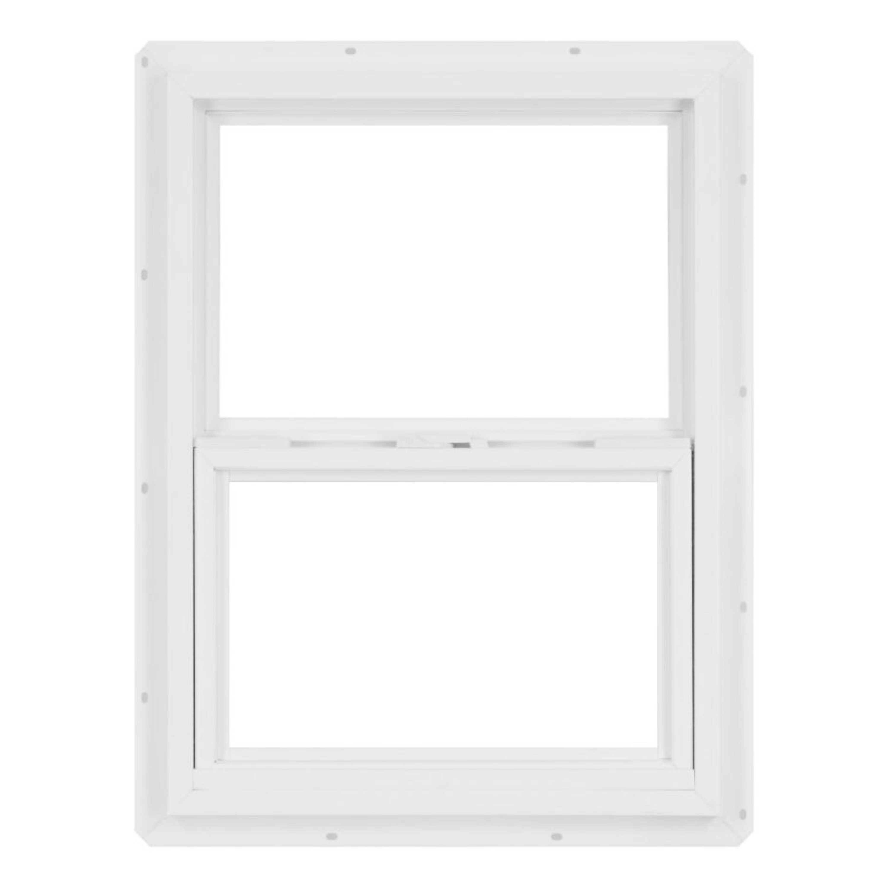 Project Source VSH1824PS 20000S Series 17-1/2-in x 23-1/2-in White Exterior Vinyl New construction Single Hung Window Low-E Single Pane Glass (Half Screen Included)