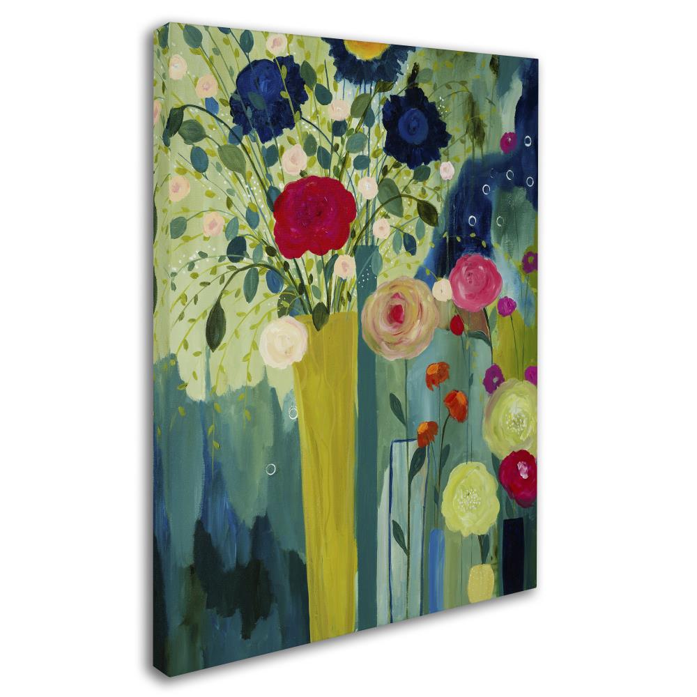 Trademark Fine Art Framed 14-in H x 19-in W Floral Print on Canvas in ...