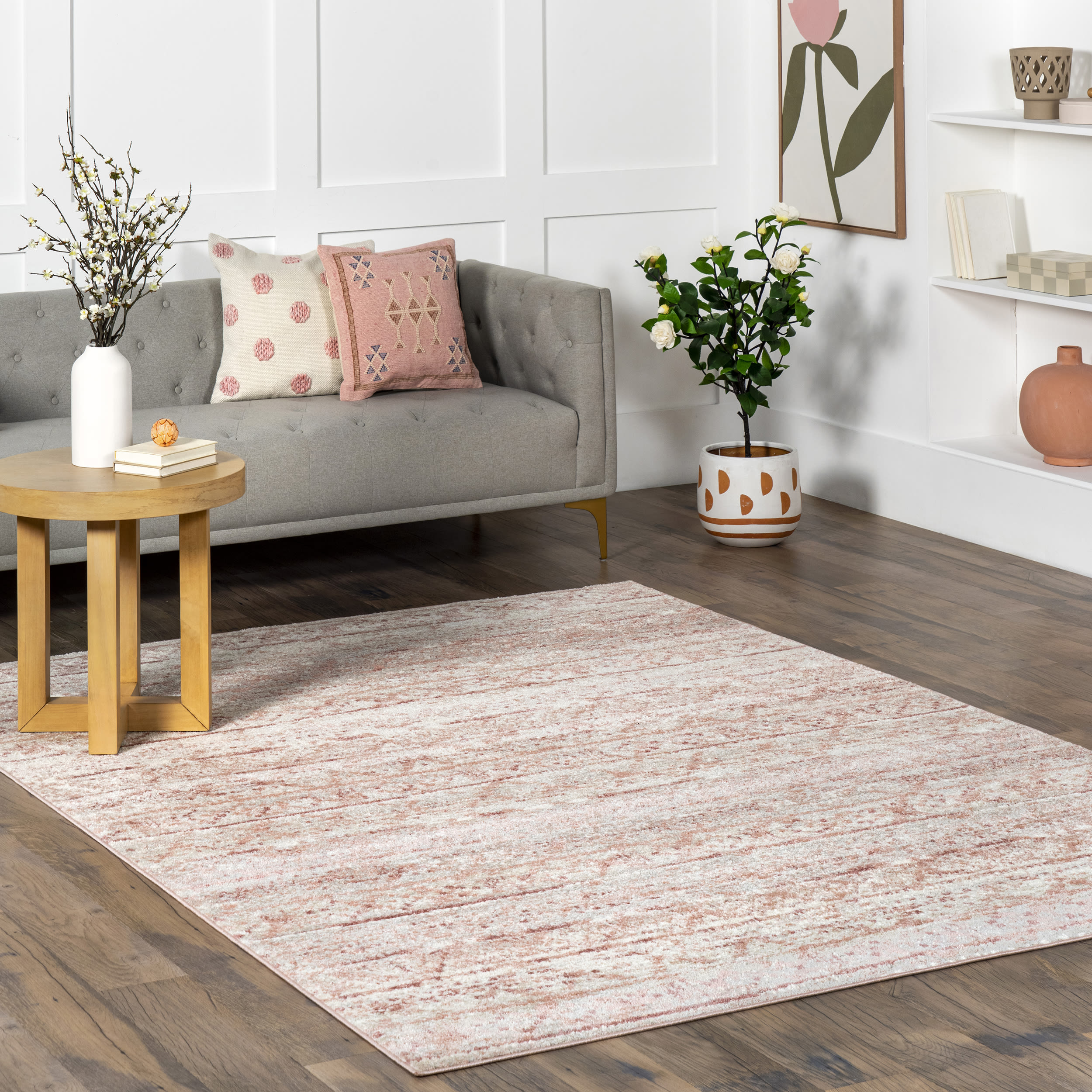 nuLOOM ACSD04A-305 Hattie 3 x 5 (ft) Loomed Polypropylene Pink Rectangular Indoor Geometric Area rug