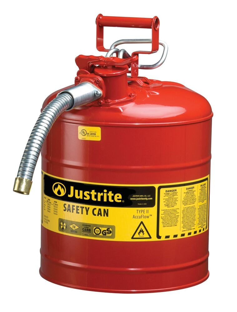 Justrite 5-Gallon Alloy Steel Gasoline Can 7250130 at Lowes.com