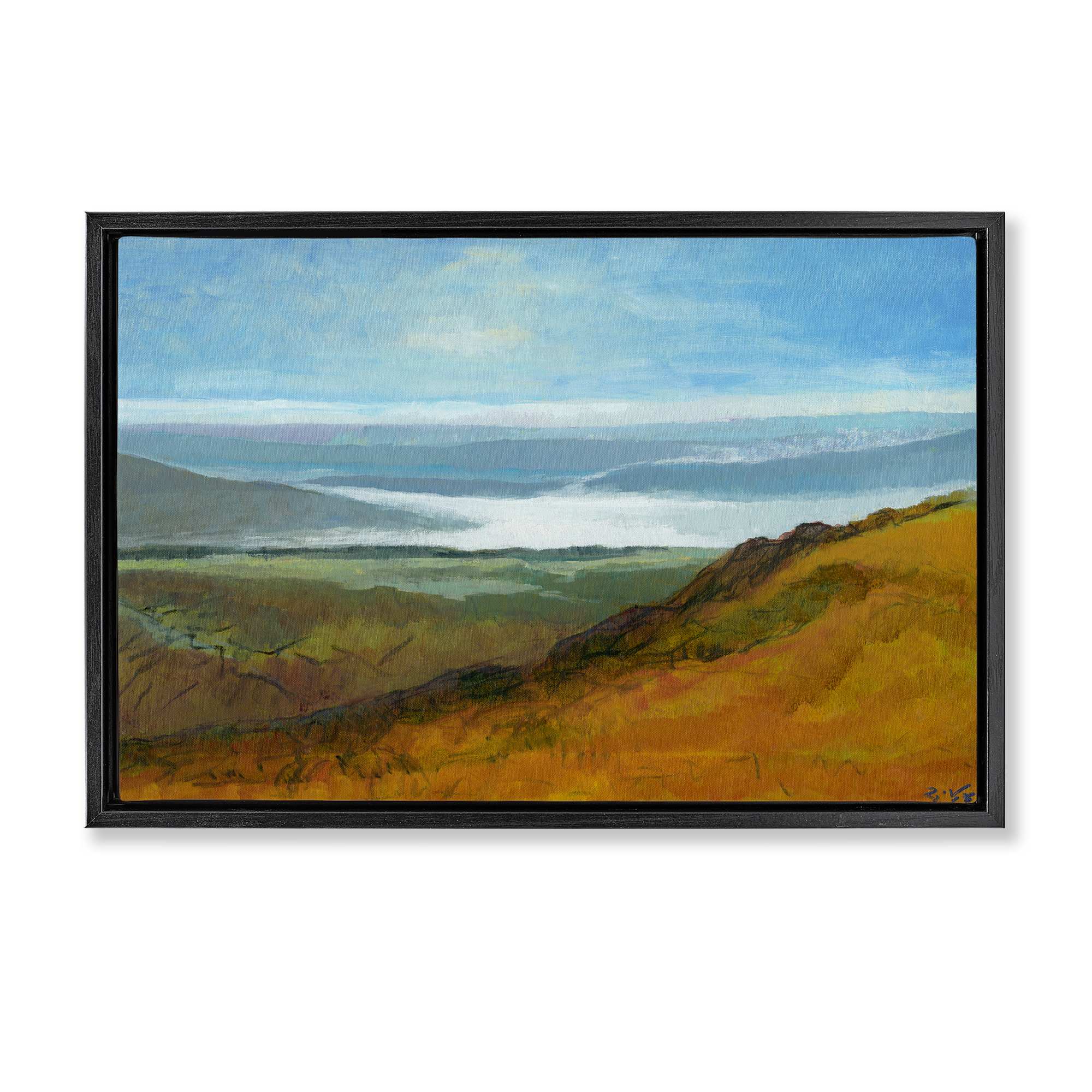 Stupell Industries BS-812-FFB-20X30 Vast Serene Hills Black Framed Floater Canvas Wall Art By Dita Jacobovitz 31 x 21