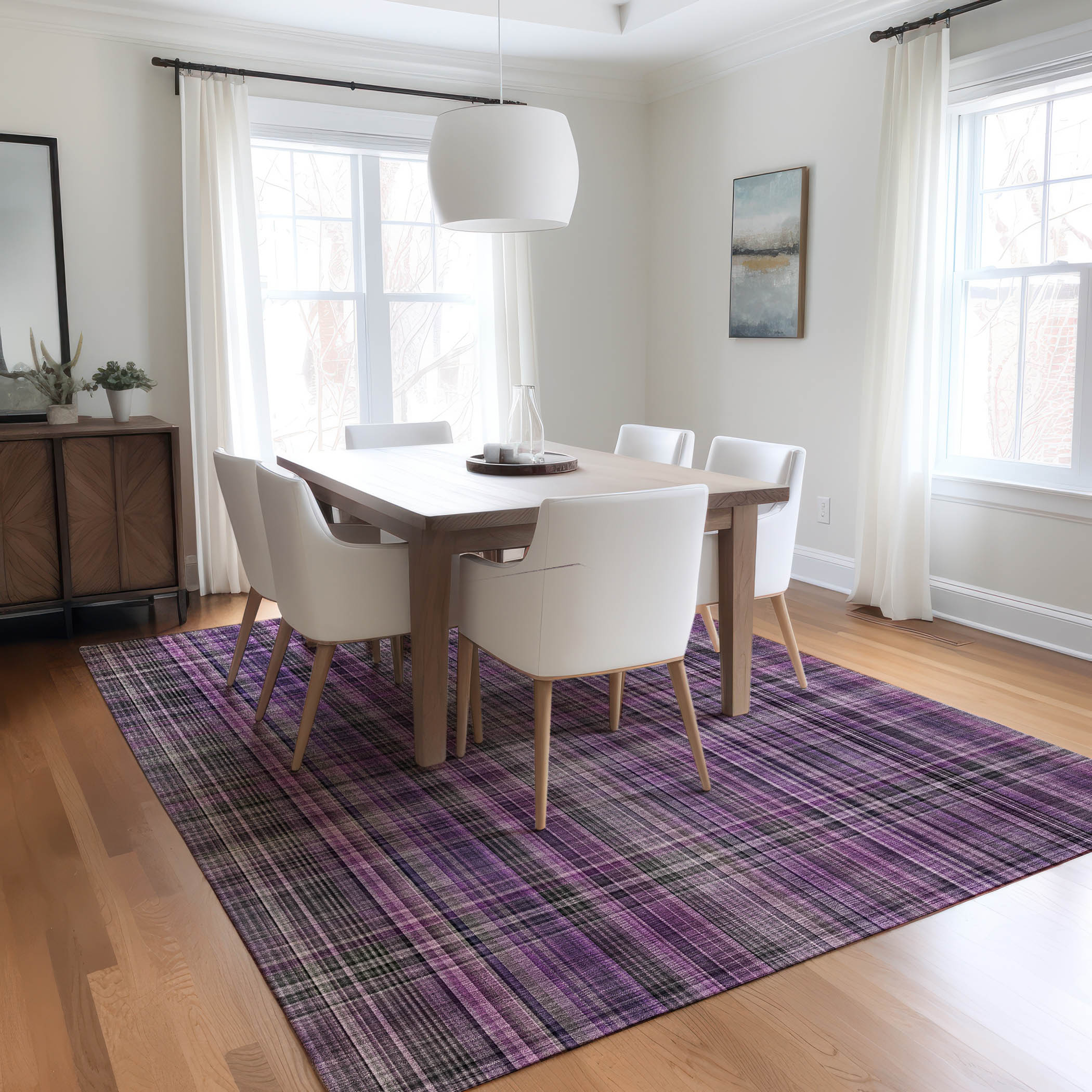 Addison Rugs ACN541PP8X10 Chantille ACN541PP 8 x 10 (ft) Polyester Purple Rectangular Indoor/Outdoor Geometric Machine washable Area rug