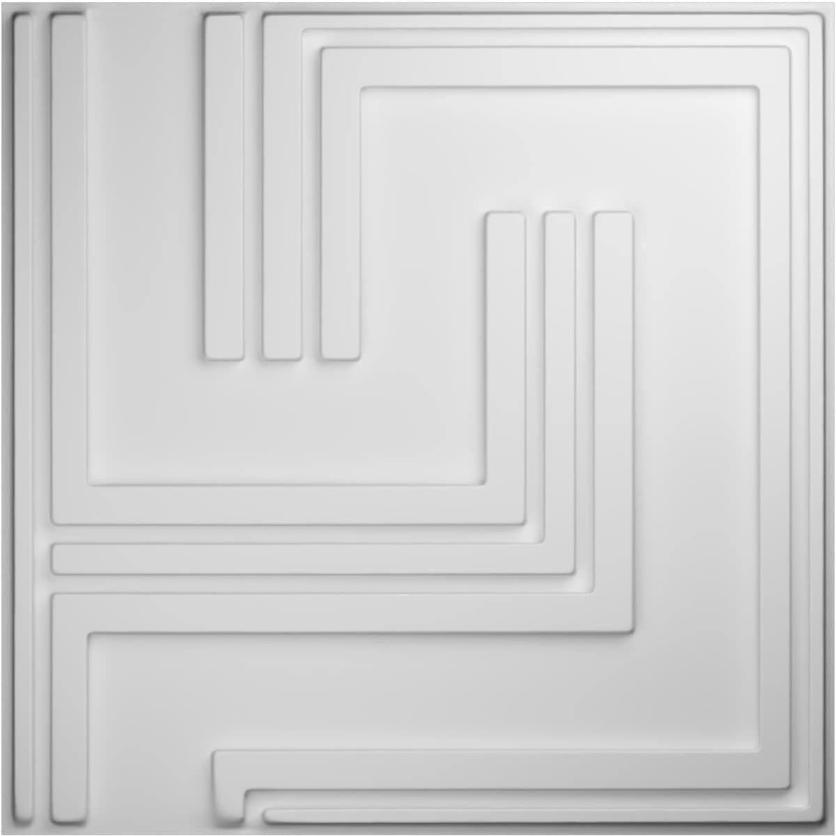 Ekena Millwork WP20X20GMWH-CASE-20 19-5/8-in x 19-5/8-in Embossed Paintable/Stainable White PVC Abstract Wall Panel ( 20 -Pack, Covers 53.49-sq ft )