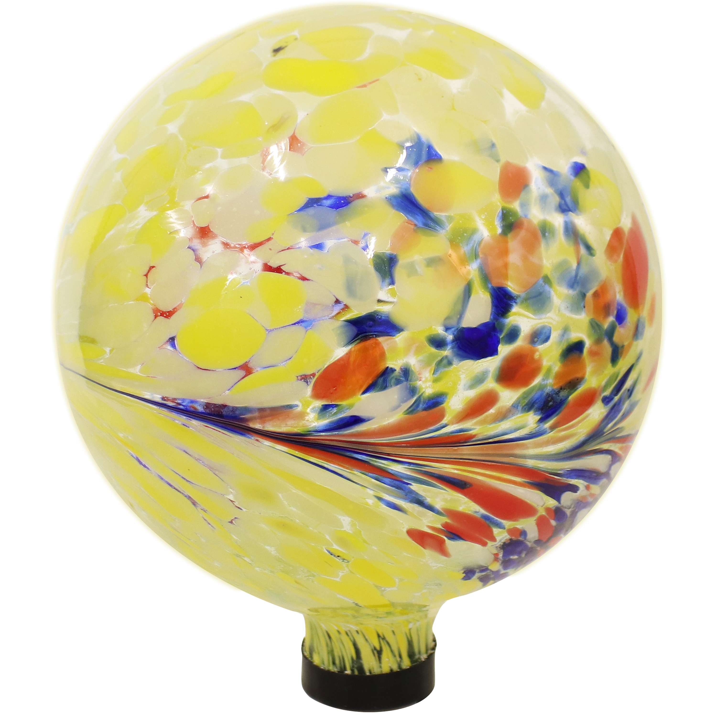 Sunnydaze Decor 10 In Diameter Yellow Blown Glass Gazing Ball In The