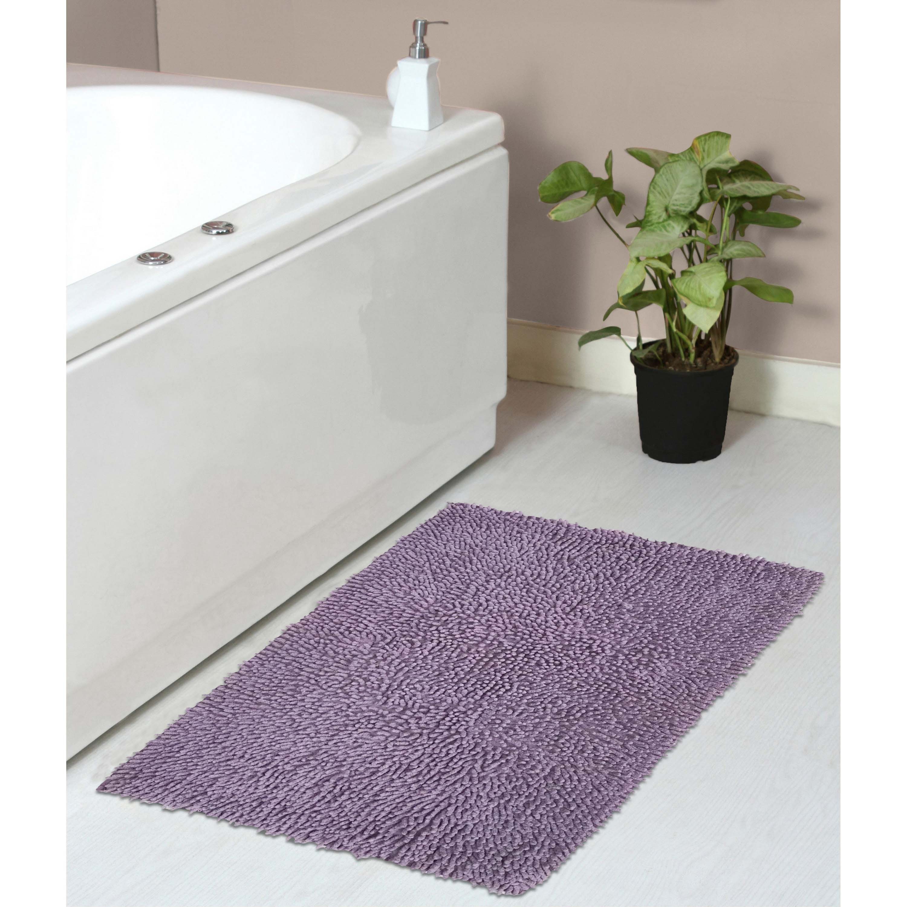 Home Weavers BFA2134PU Fantasia 21-Inches x 34-Inches Purple Cotton Bath rug
