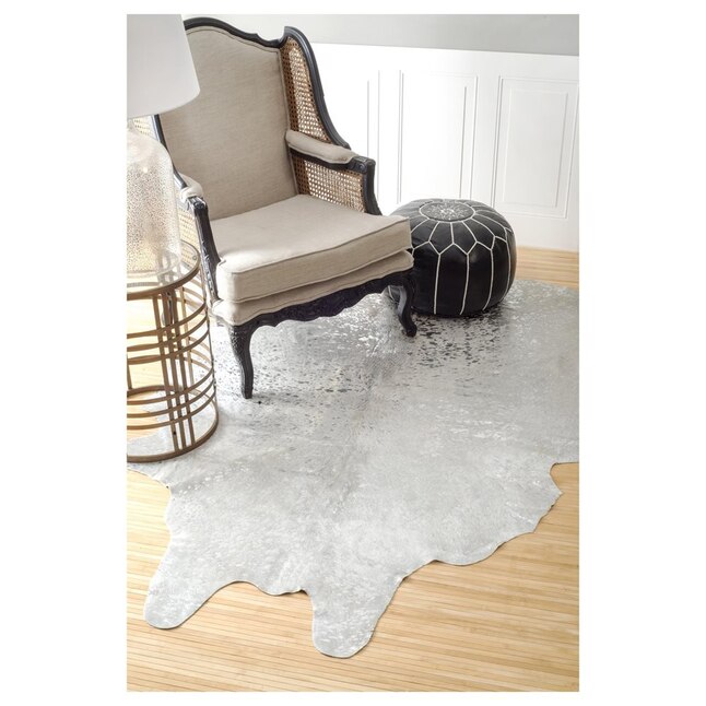 nuLOOM Hides 5 x 7 Cowhide White Indoor Animal Print Area Rug in the Rugs  department at 