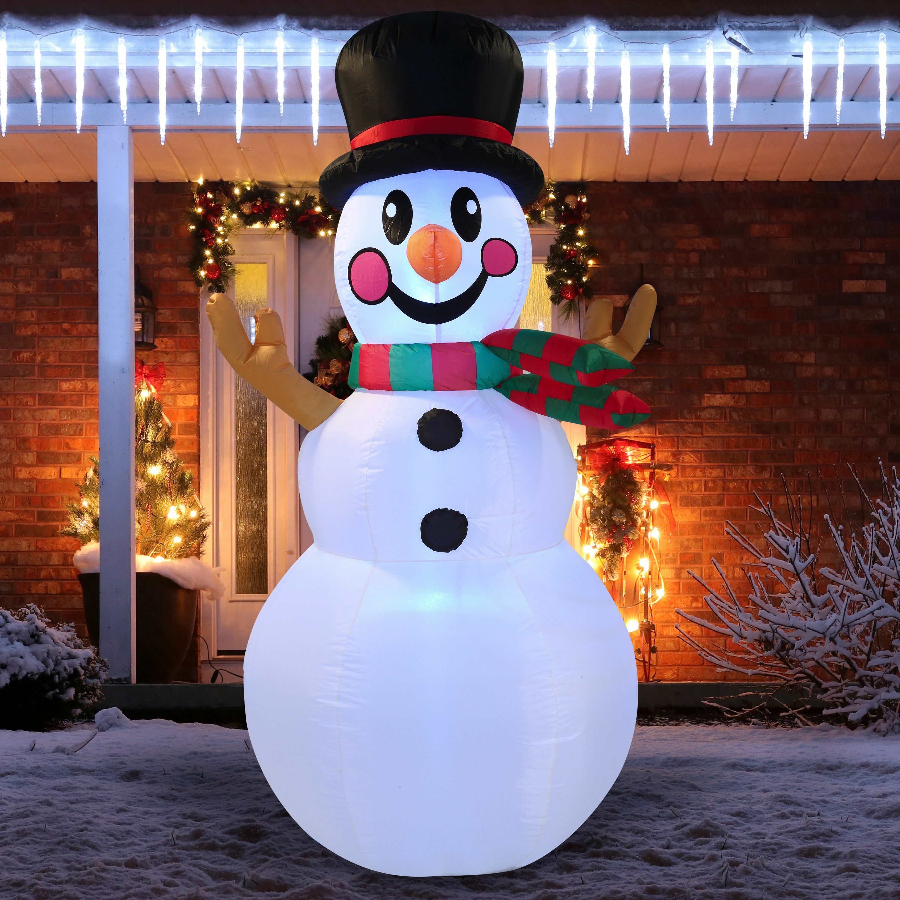 Joyin Joiedomi 6FT Tall Multicolored Nylon Snowman Inflatable w ...