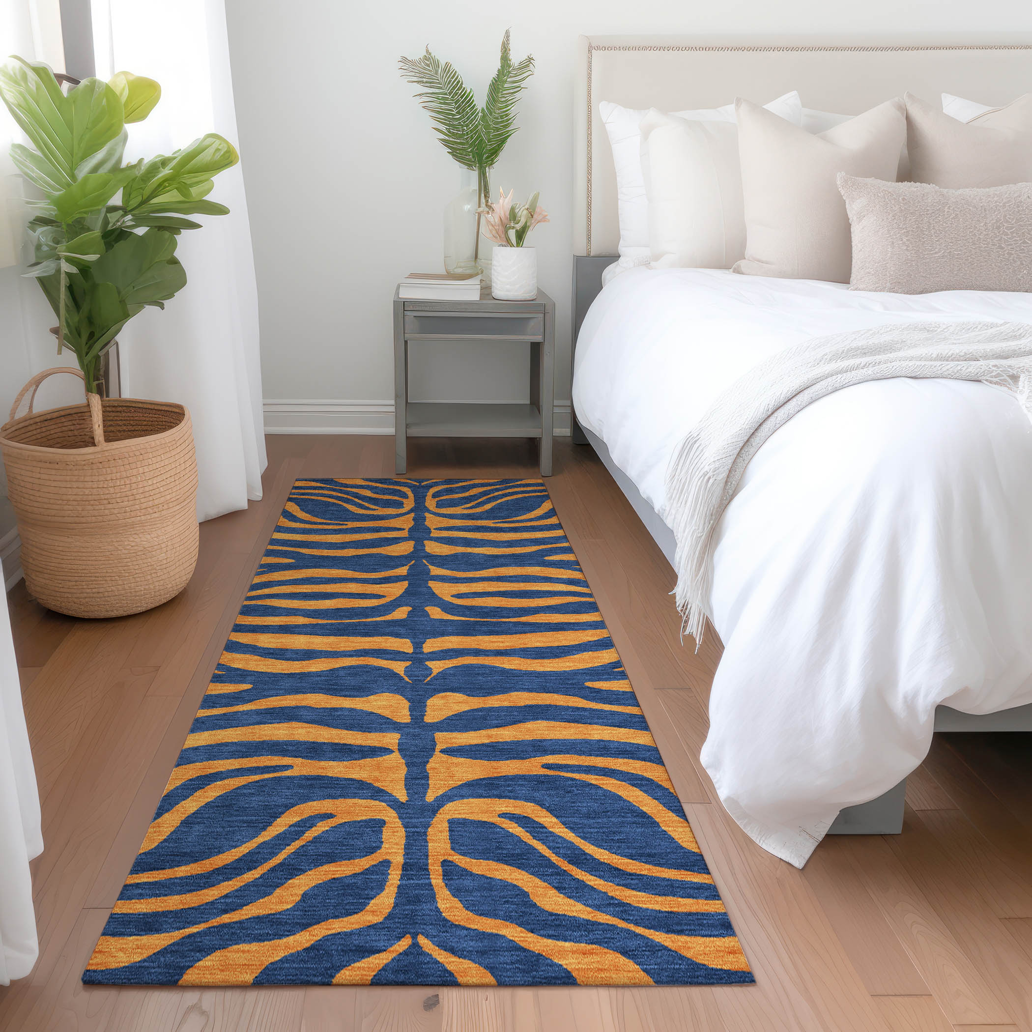 Addison Rugs ACN1043NA2X8 Chantille ACN1043NA 2 x 7 (ft) Polyester Navy Rectangular Indoor/Outdoor Geometric Machine washable Runner rug