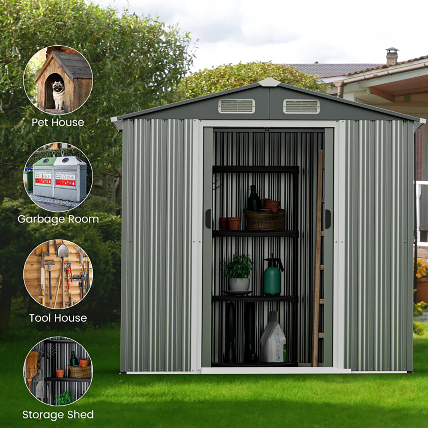 GZMR GR-GT3DG Metal-Storage-Buildings-Sheds - View #9