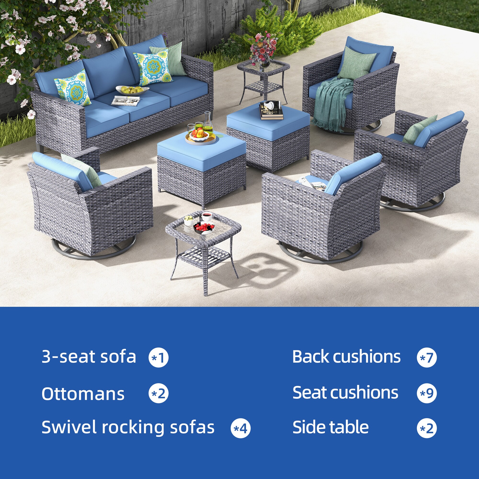 XIZZI XSQRC3195 Patio-Conversation-Sets - View #2